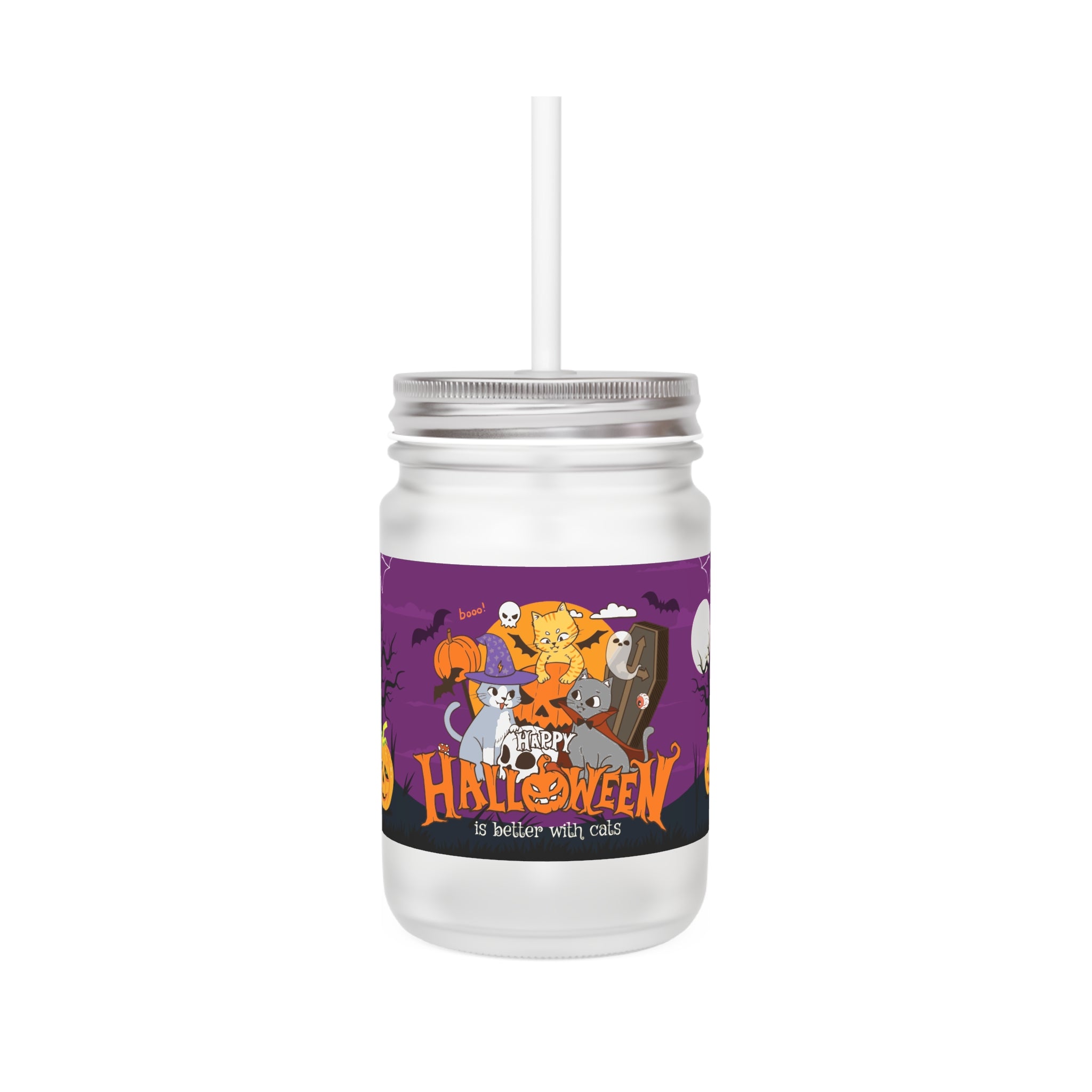 Happy Halloween is Better with Cats | Mason Jar