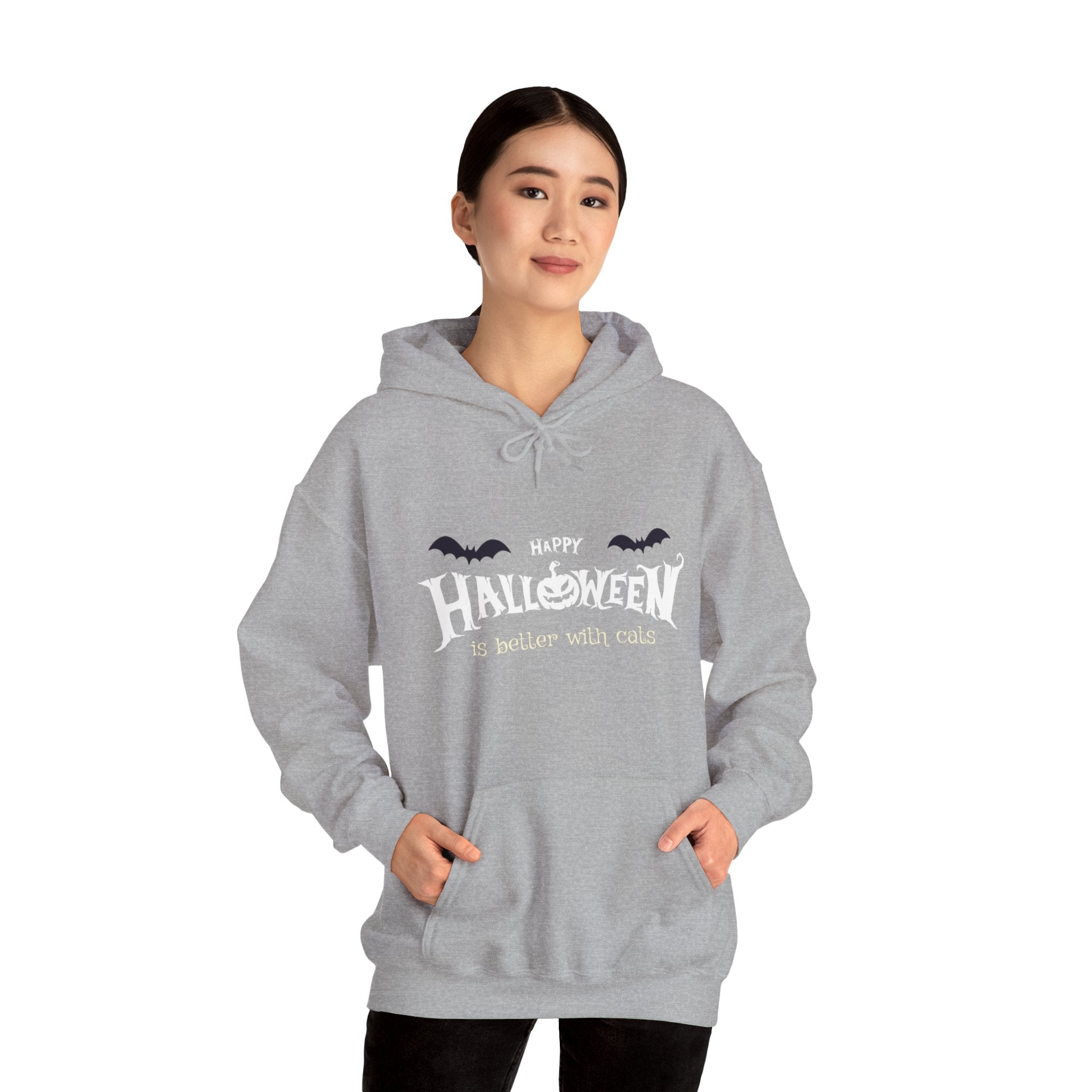 Halloween with Witch's Cats | Unisex Heavy Blend Hooded Sweatshirt
