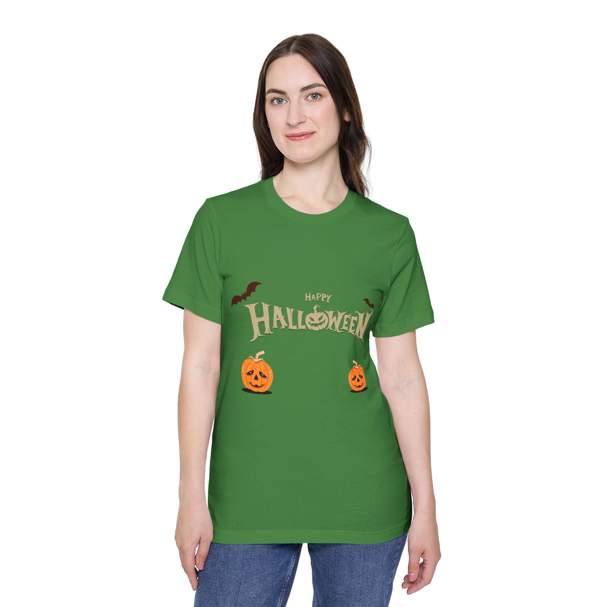 Halloween with Pumpkins | USA-Made Unisex Short-Sleeve Jersey T-Shirt