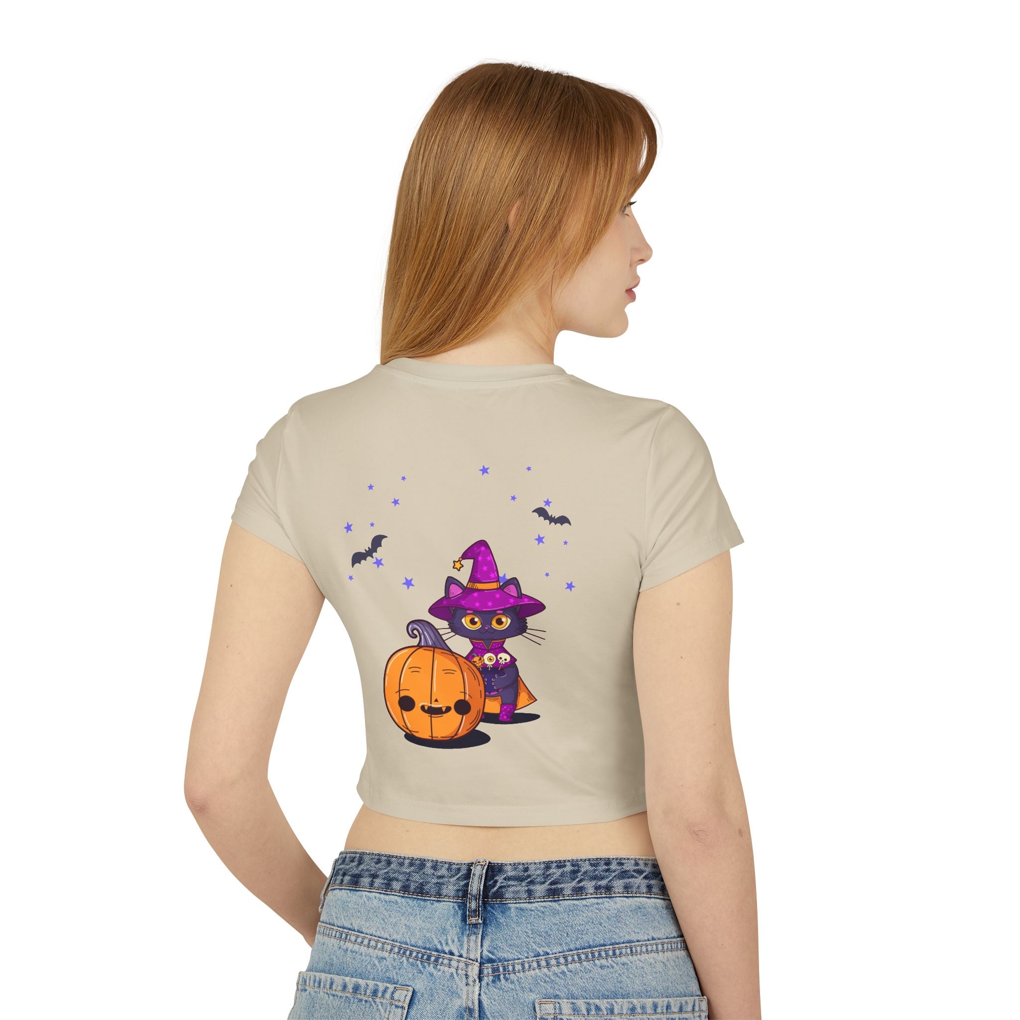 Halloween with Witch's Cats | Women's Baby Tee