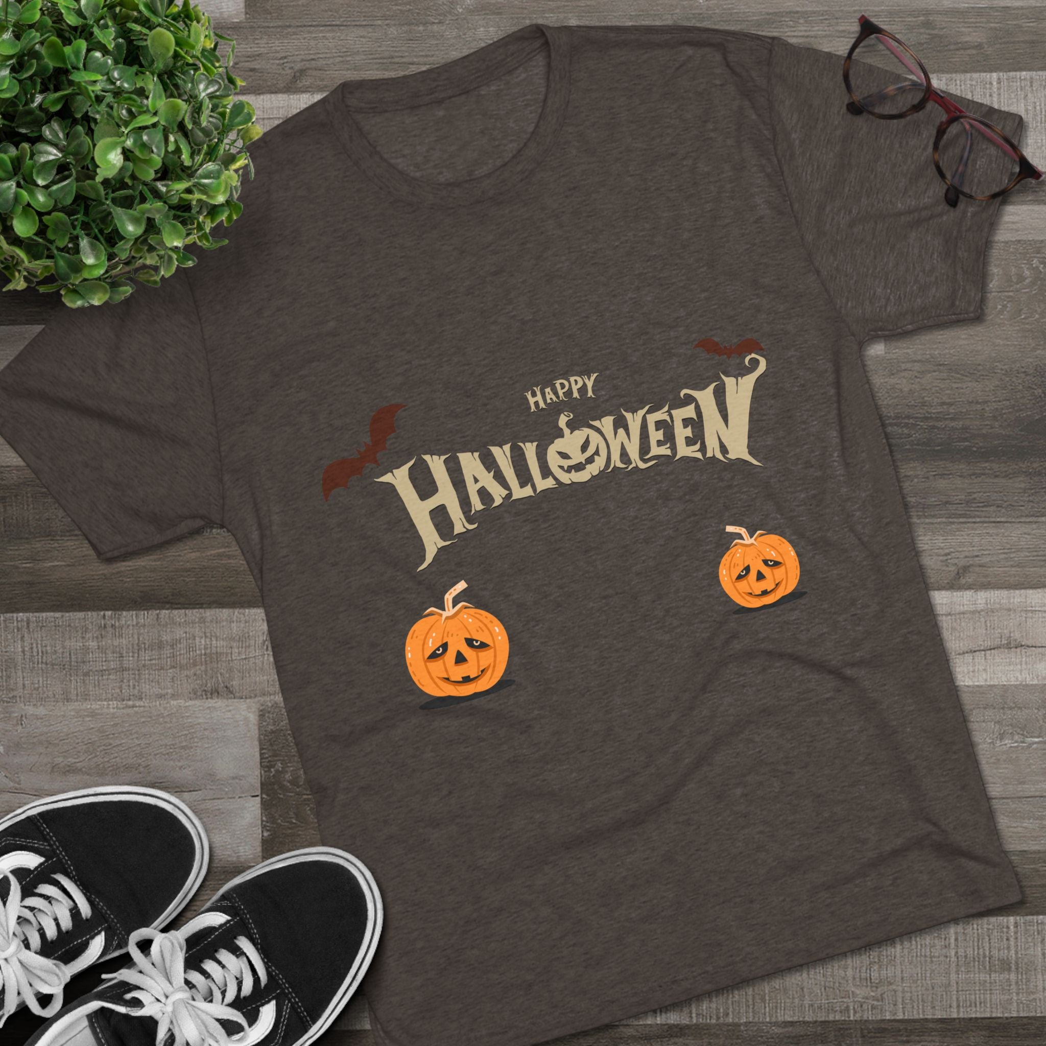 Halloween with Pumpkins | Unisex Tri-Blend Crew Tee