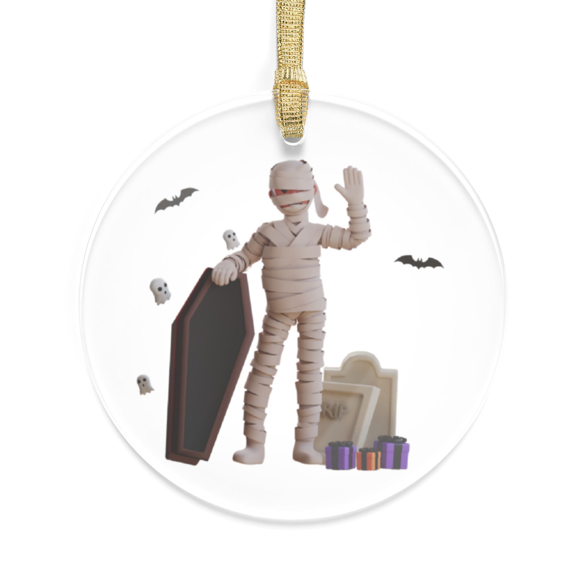 Friendly Mummy Halloween Greetings | Acrylic Ornaments
