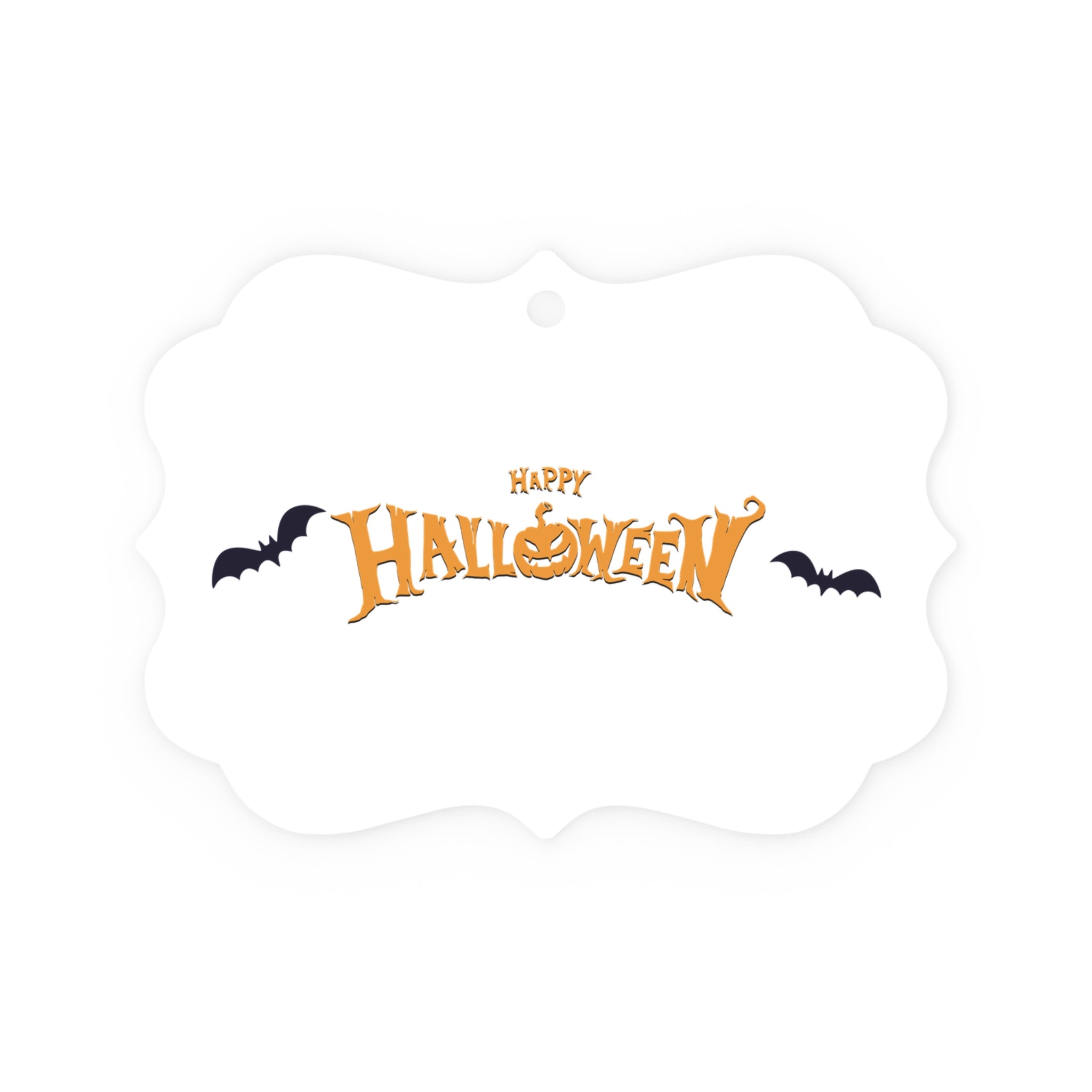 Halloween with Bats | Metal Plaque Ornament