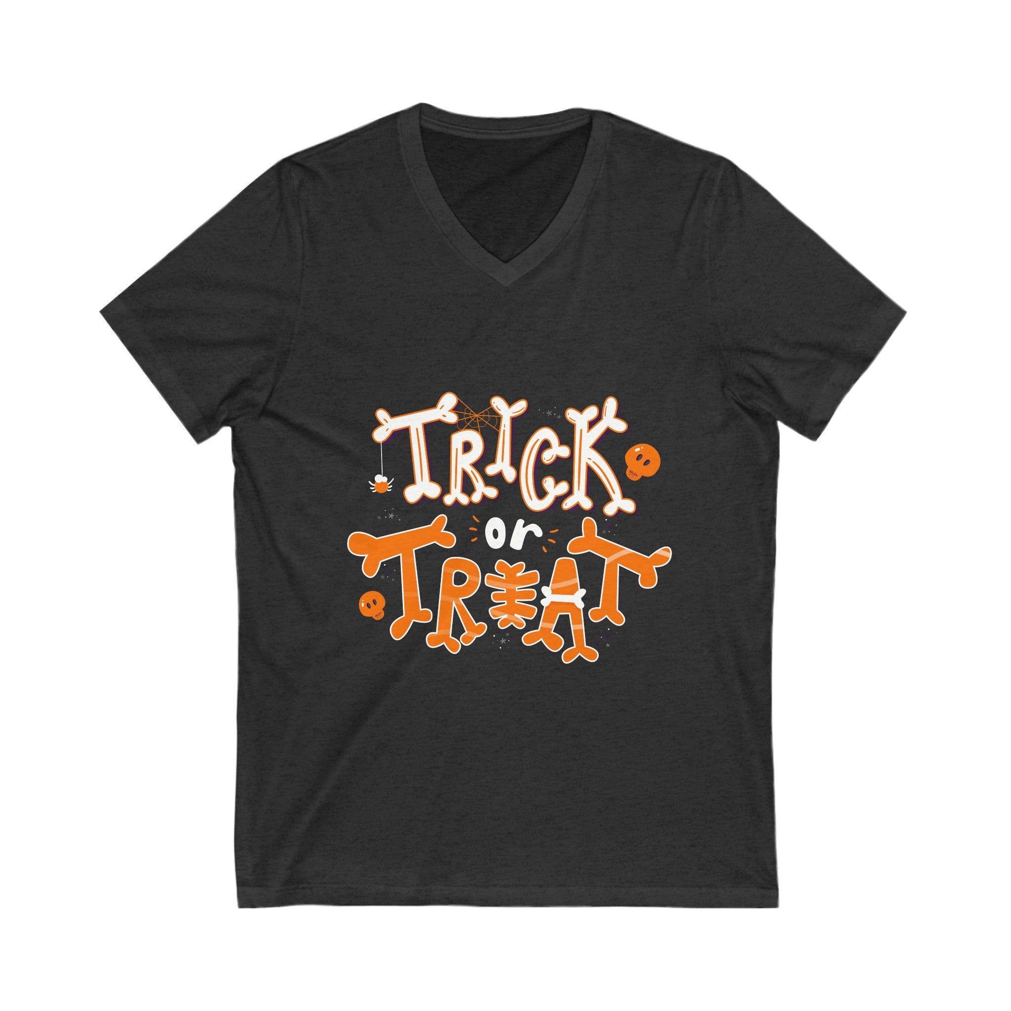 Halloween Trick or Treat  | Unisex Jersey Short Sleeve V-Neck Tee