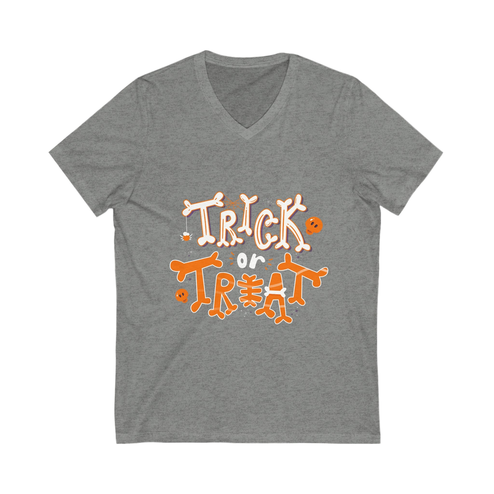 Halloween Trick or Treat  | Unisex Jersey Short Sleeve V-Neck Tee