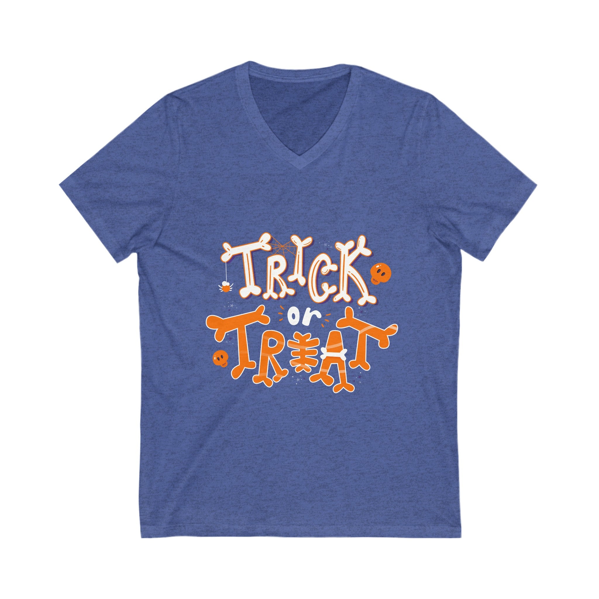 Halloween Trick or Treat  | Unisex Jersey Short Sleeve V-Neck Tee