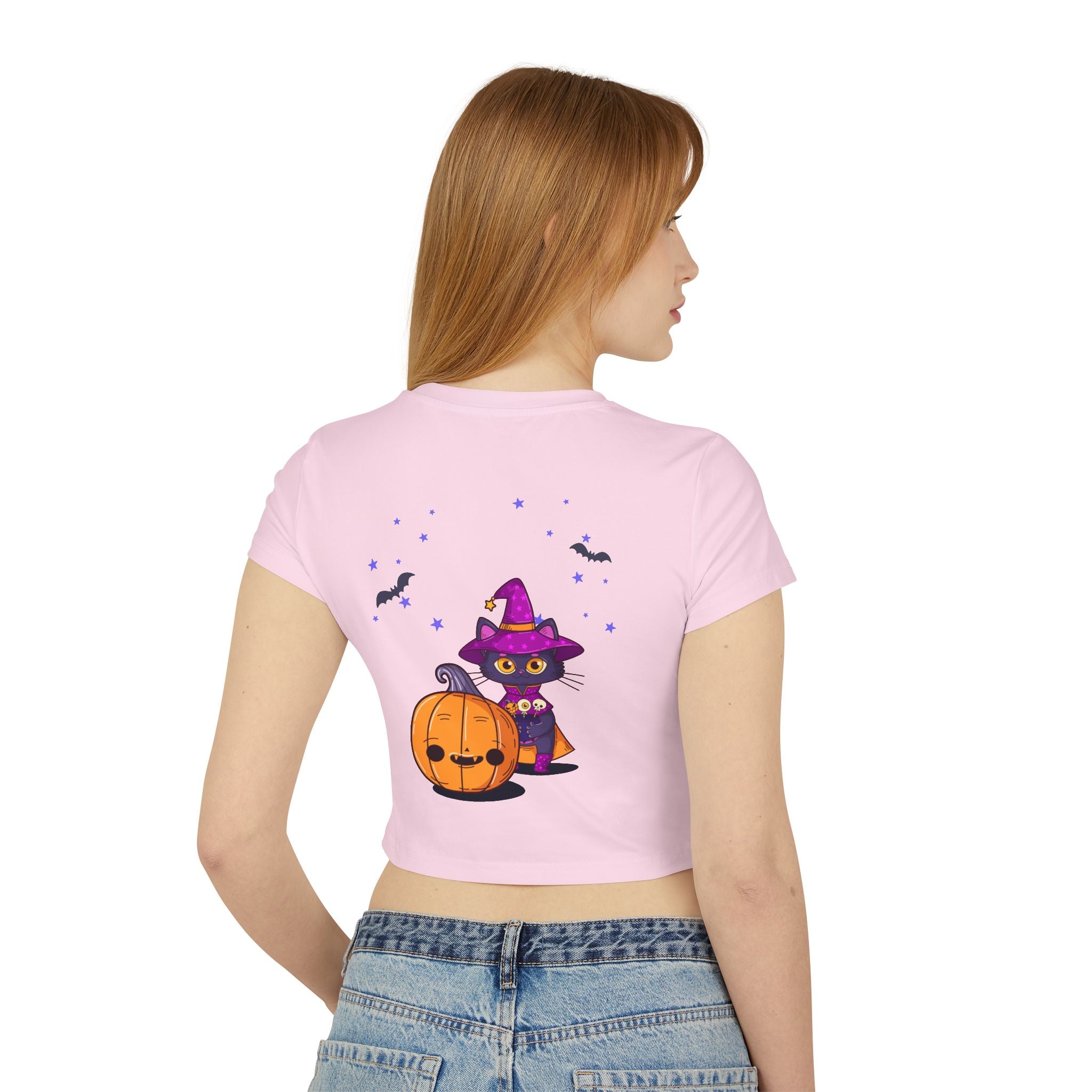 Halloween with Witch's Cats | Women's Baby Tee