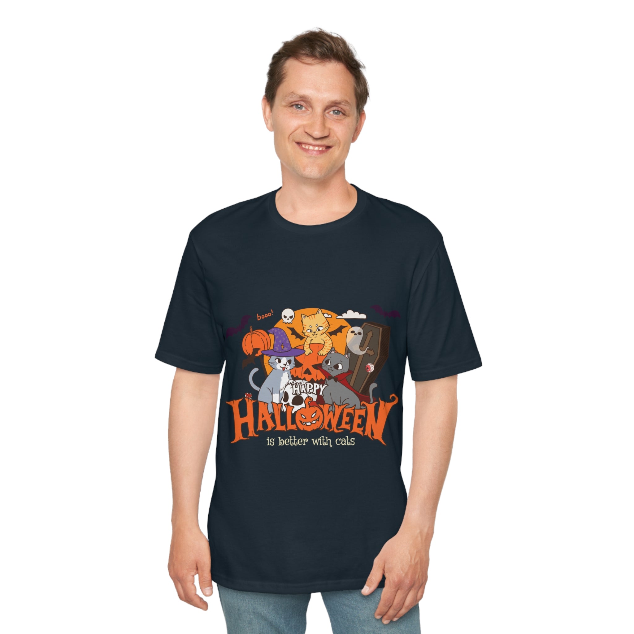 Halloween with Witch's Cats | Perfect Weight® Tee