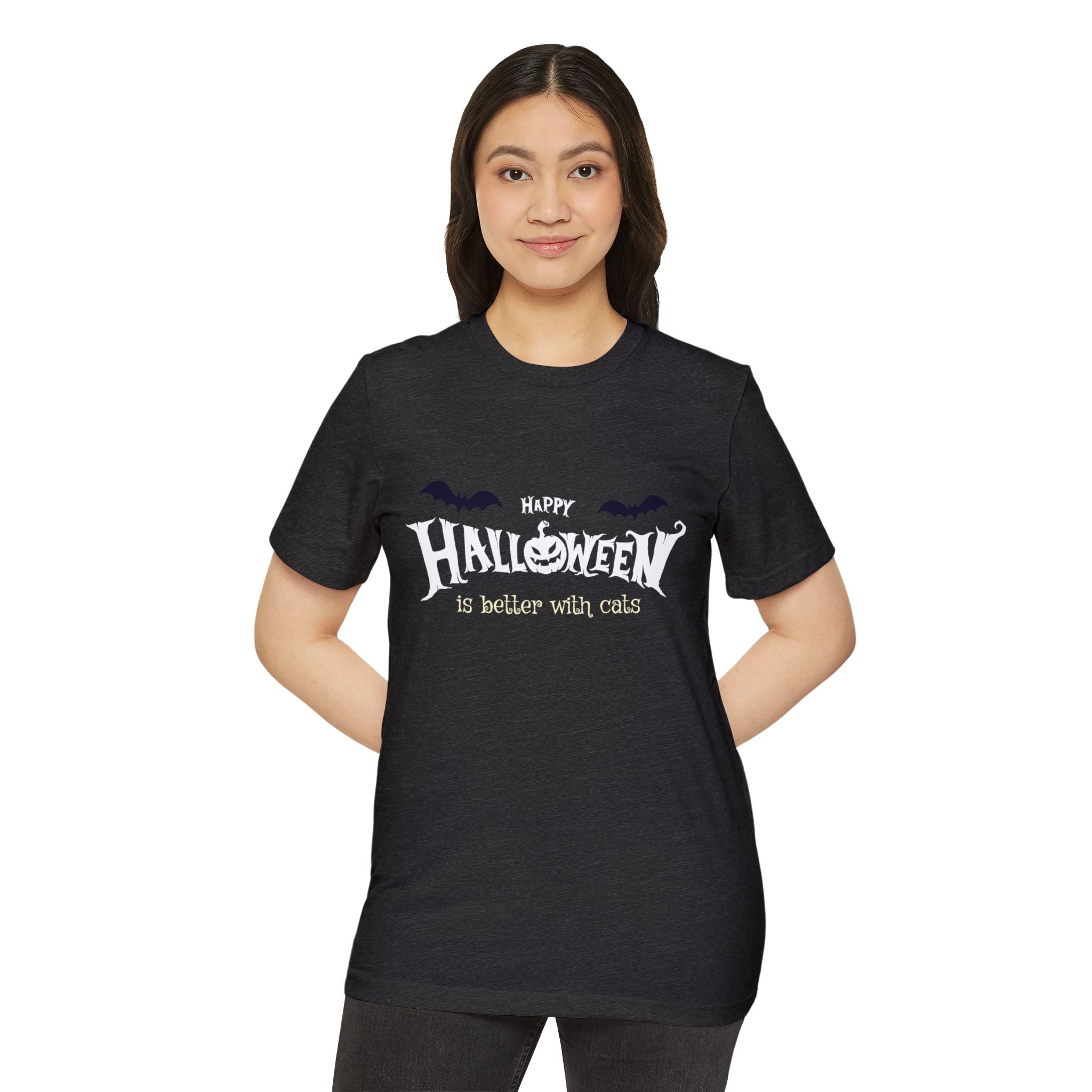 Halloween with Witch's Cats | Unisex Recycled Organic T-Shirt