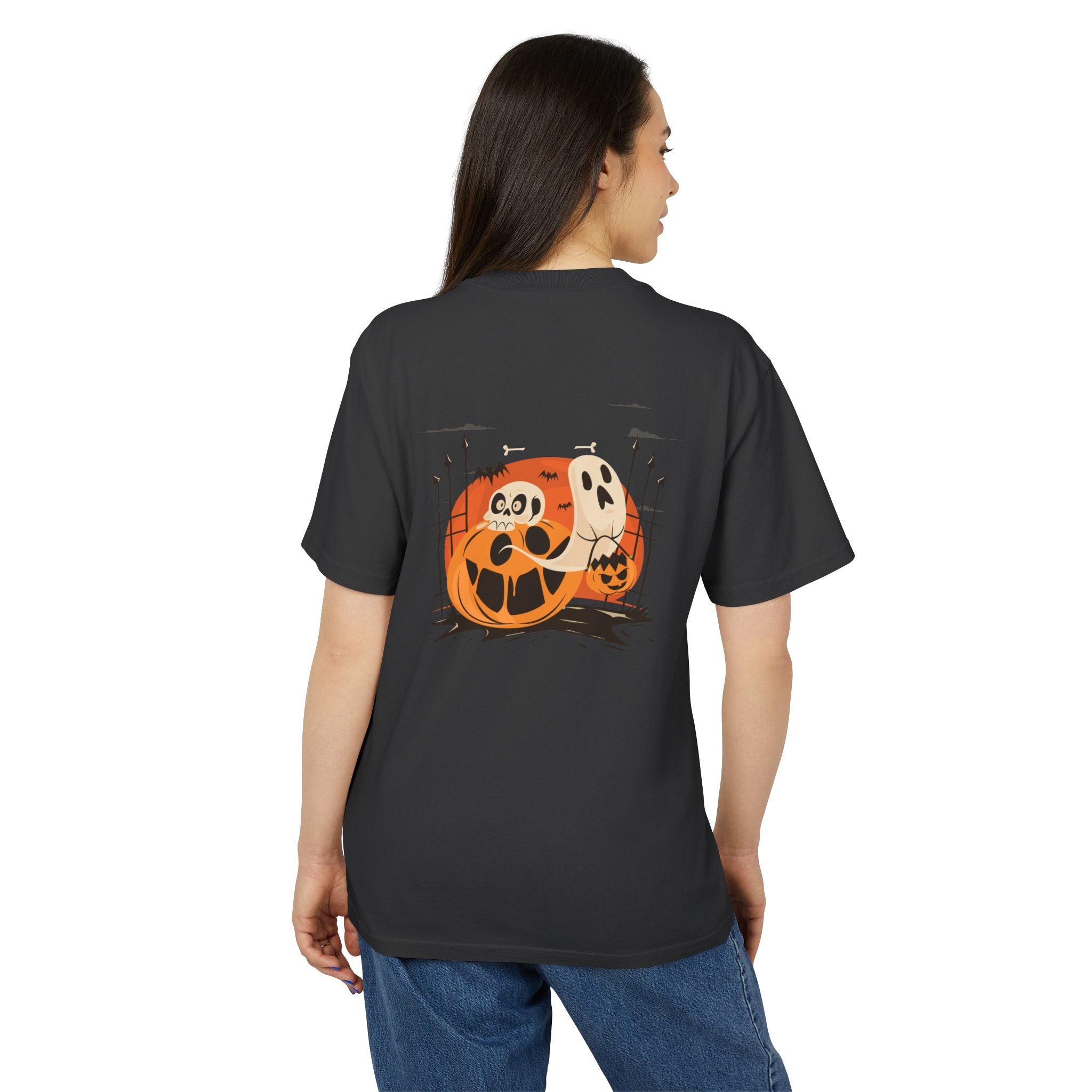 Halloween with Pumpkins | Unisex Heavy Faded Tee