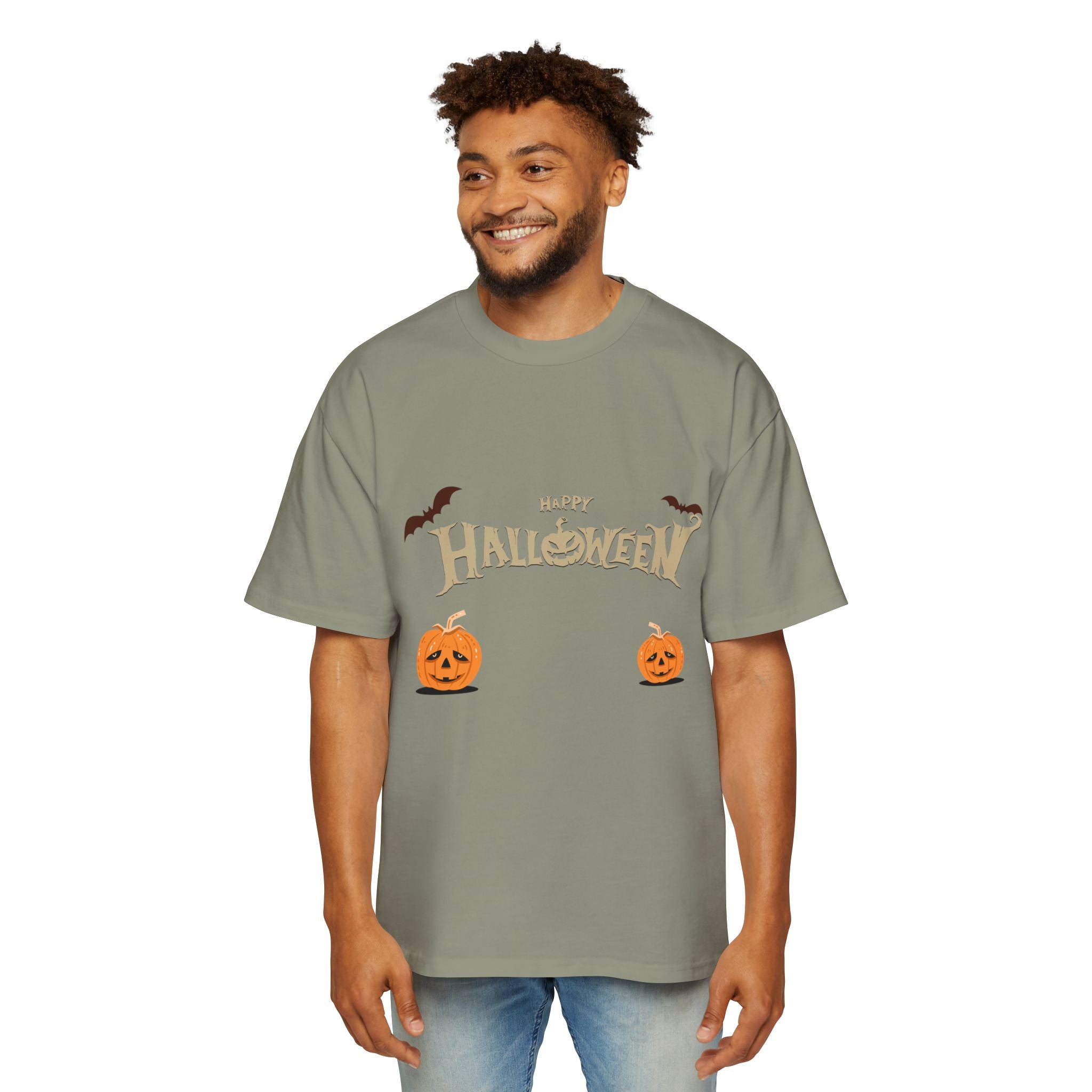 Halloween with Pumpkins | Men's Heavy Oversized Tee