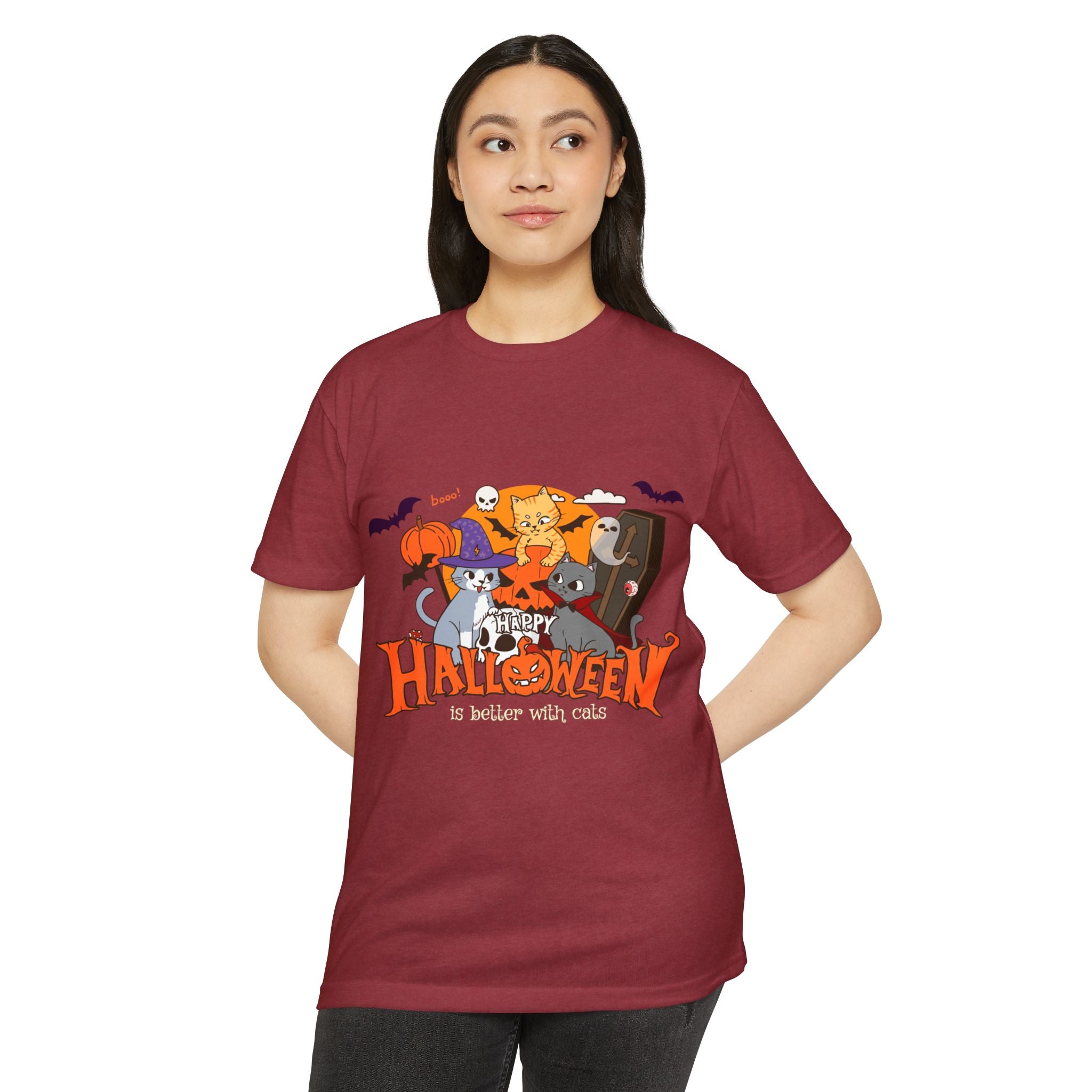 Halloween is Better with Cats | Unisex CVC Jersey T-shirt