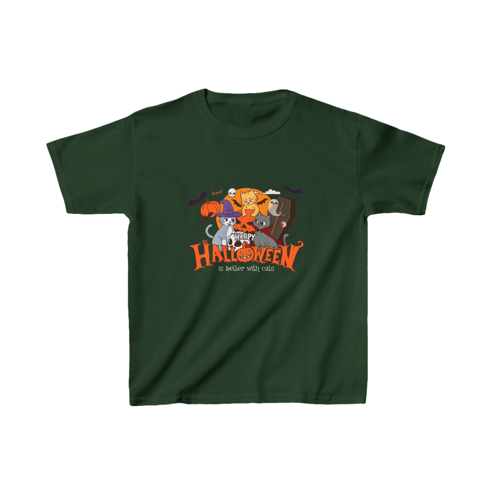 Halloween is Better with Cats | Kids Heavy Cotton Tee