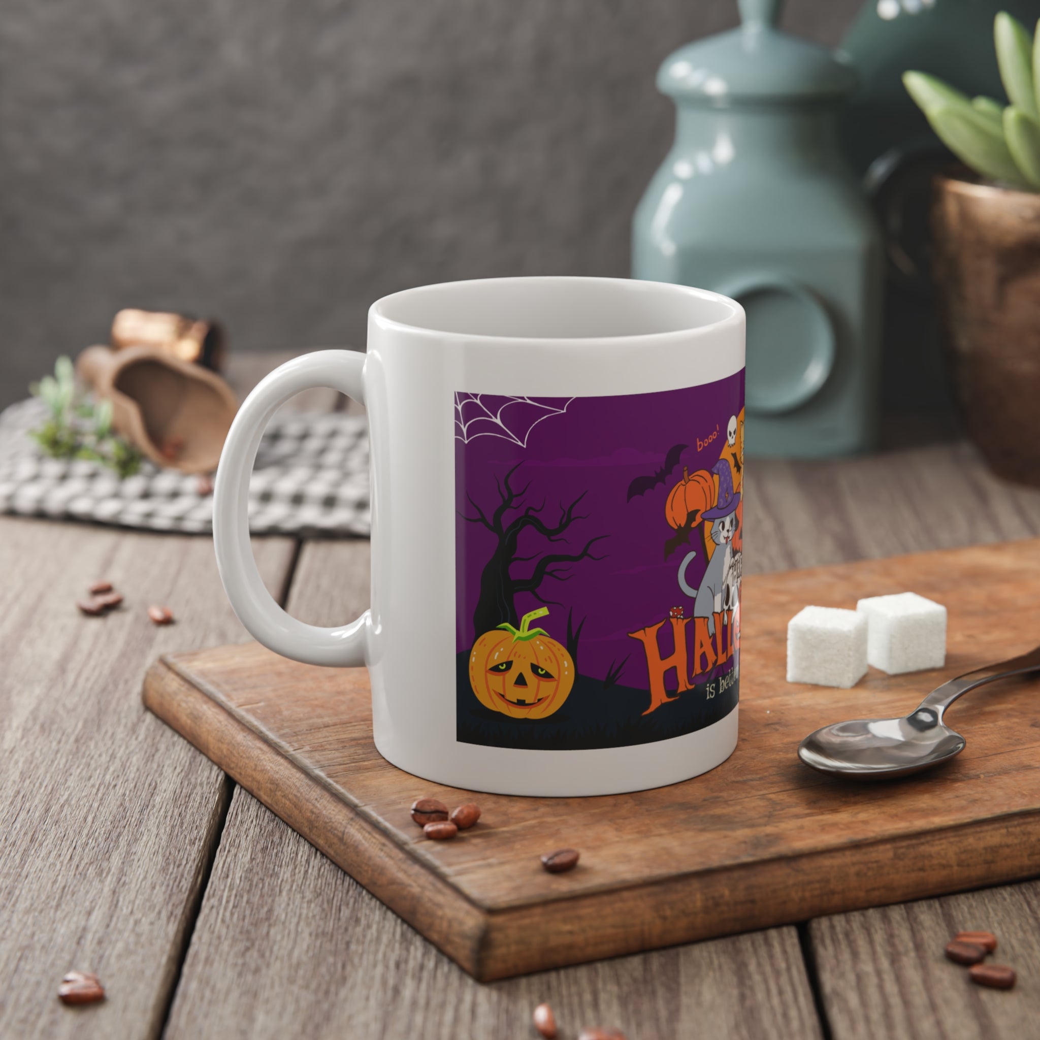 Happy Halloween is Better with Cats | White Ceramic Mug