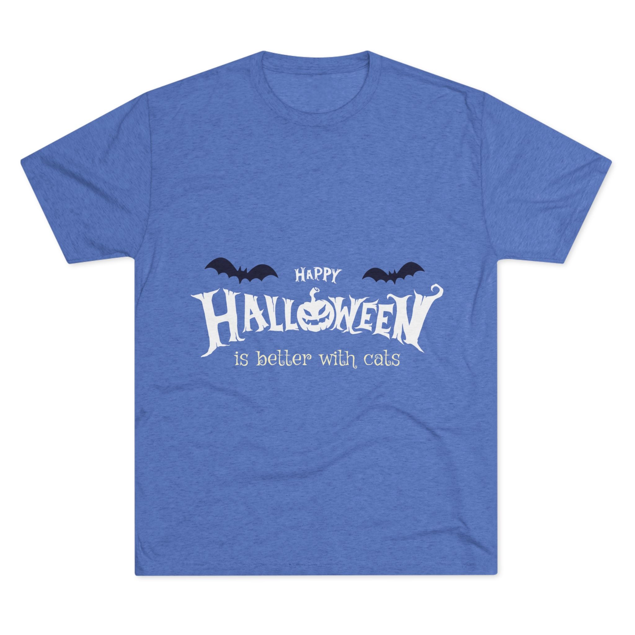 Halloween with Witch's Cats | Unisex Tri-Blend Crew Tee