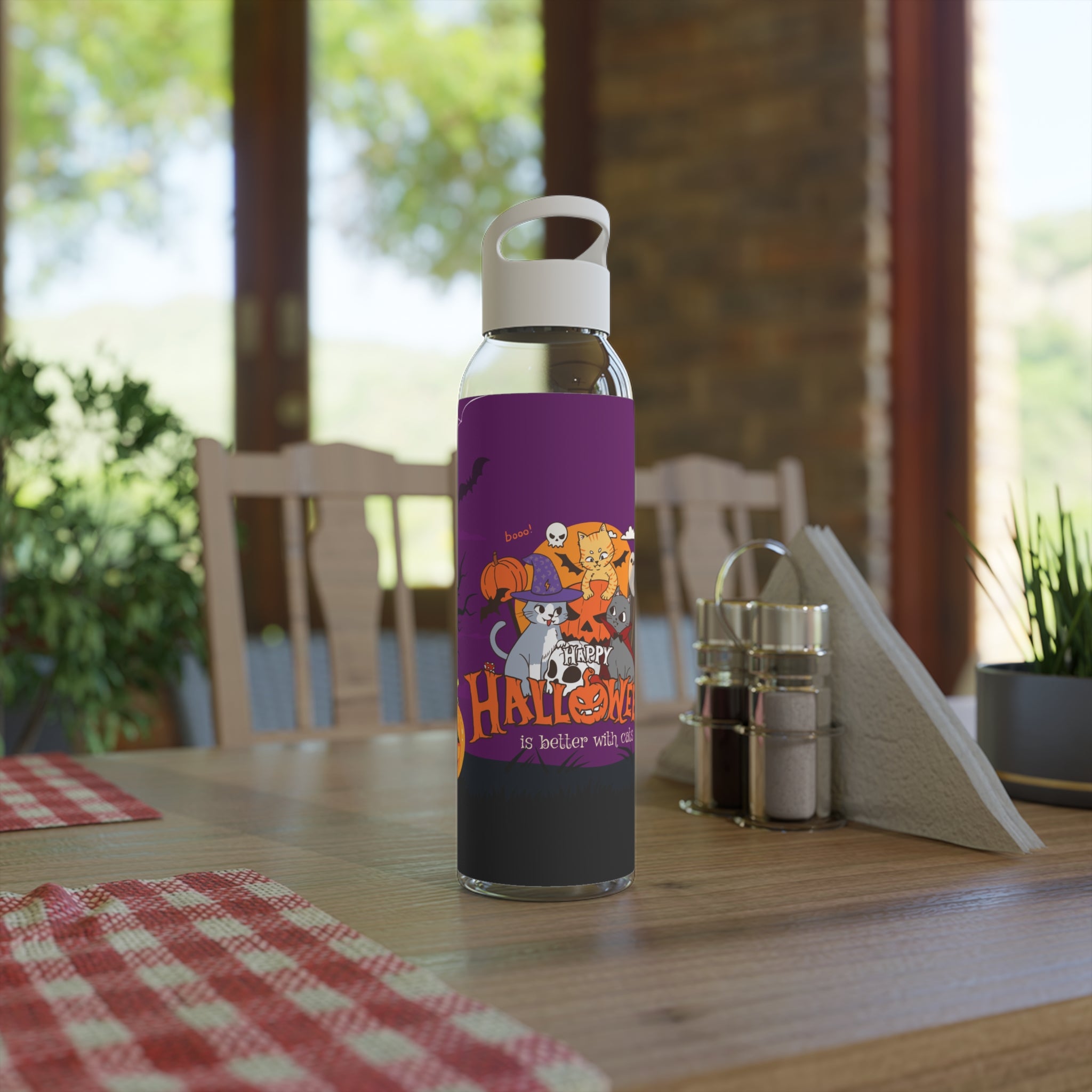 Happy Halloween is Better with Cats | Sky Water Bottle