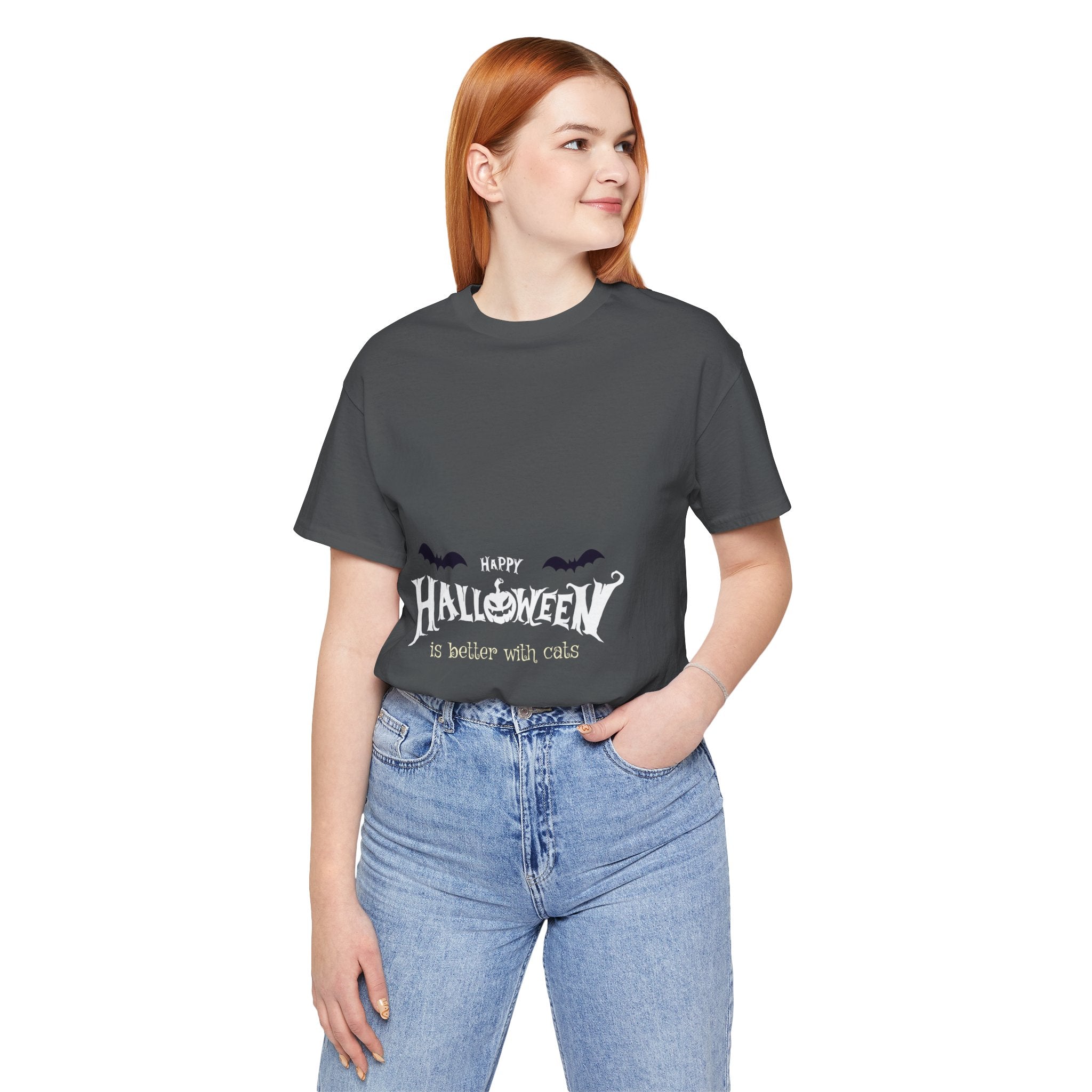 Halloween with Witch's Cats | Unisex Jersey Short Sleeve Tee
