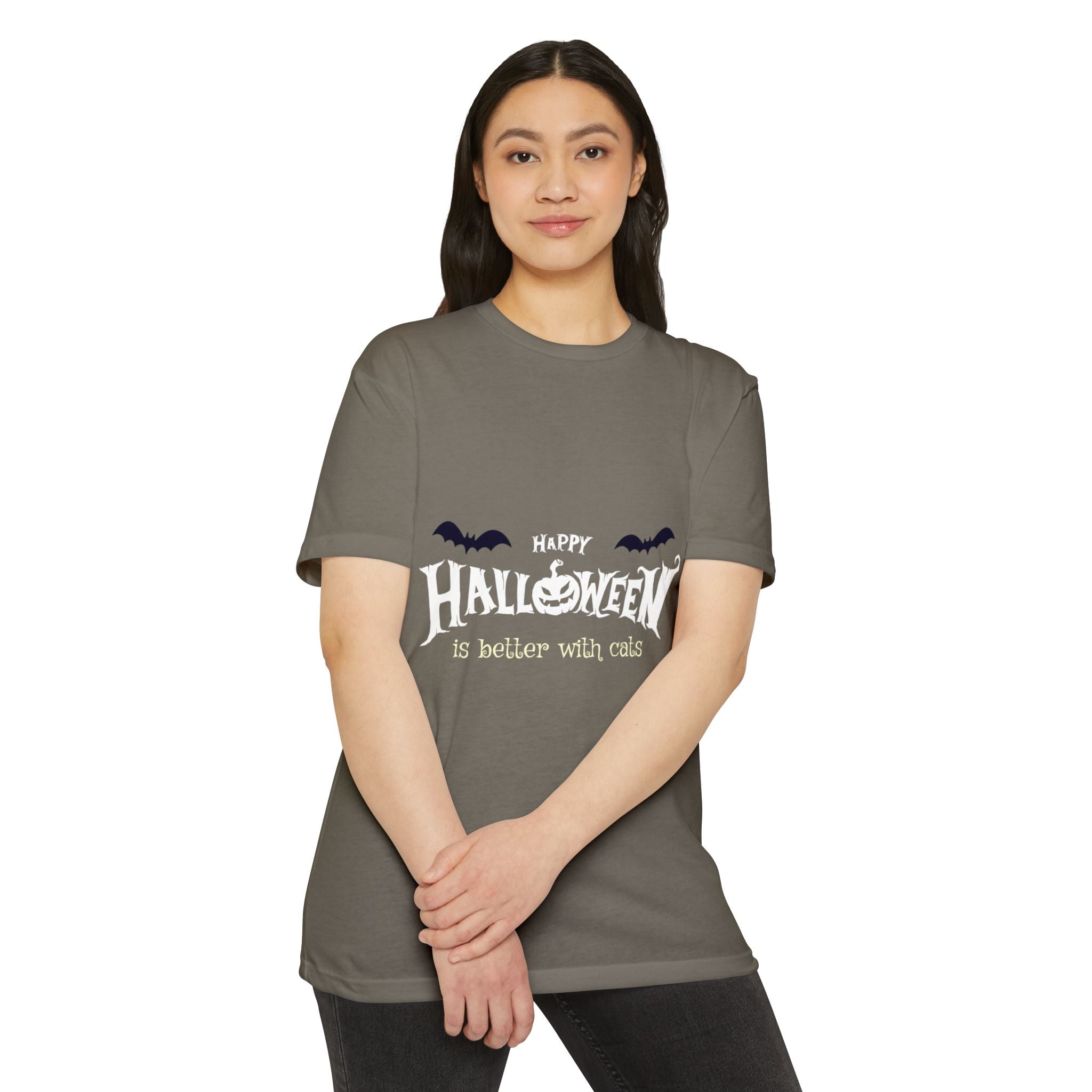 Halloween with Witch's Cats | Unisex CVC Jersey T-shirt