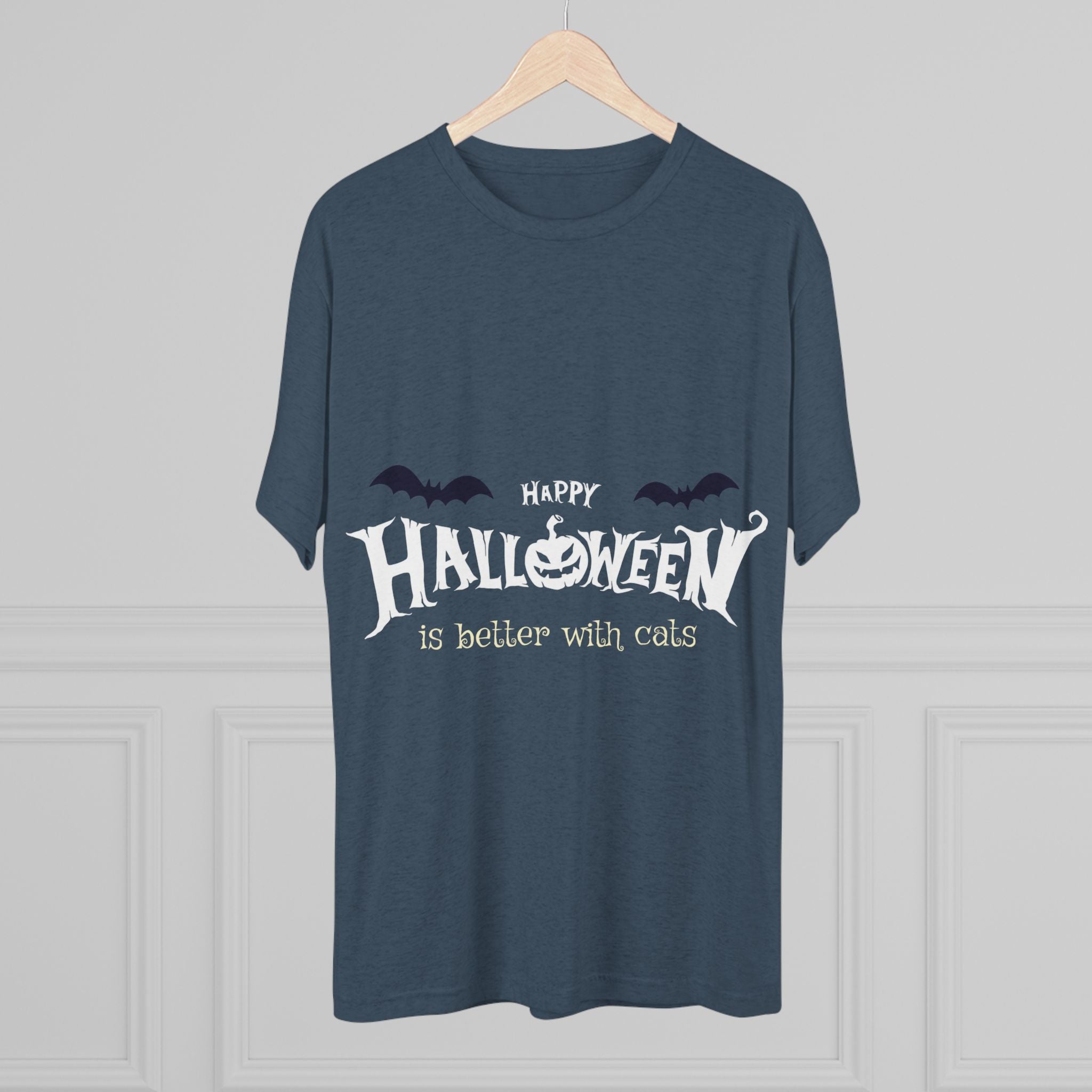 Halloween with Witch's Cats | Unisex Tri-Blend Crew Tee