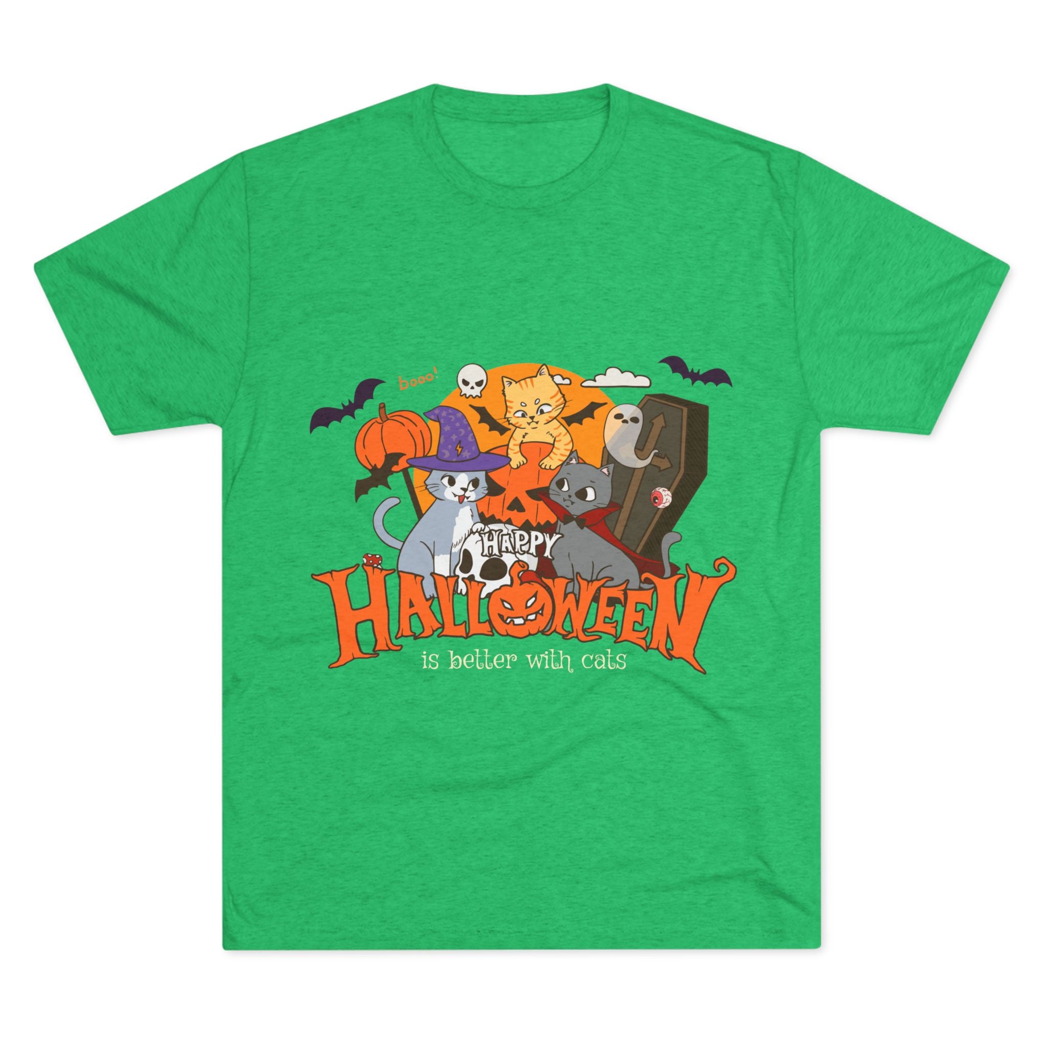 Halloween is Better with Cats | Unisex Tri-Blend Crew Tee