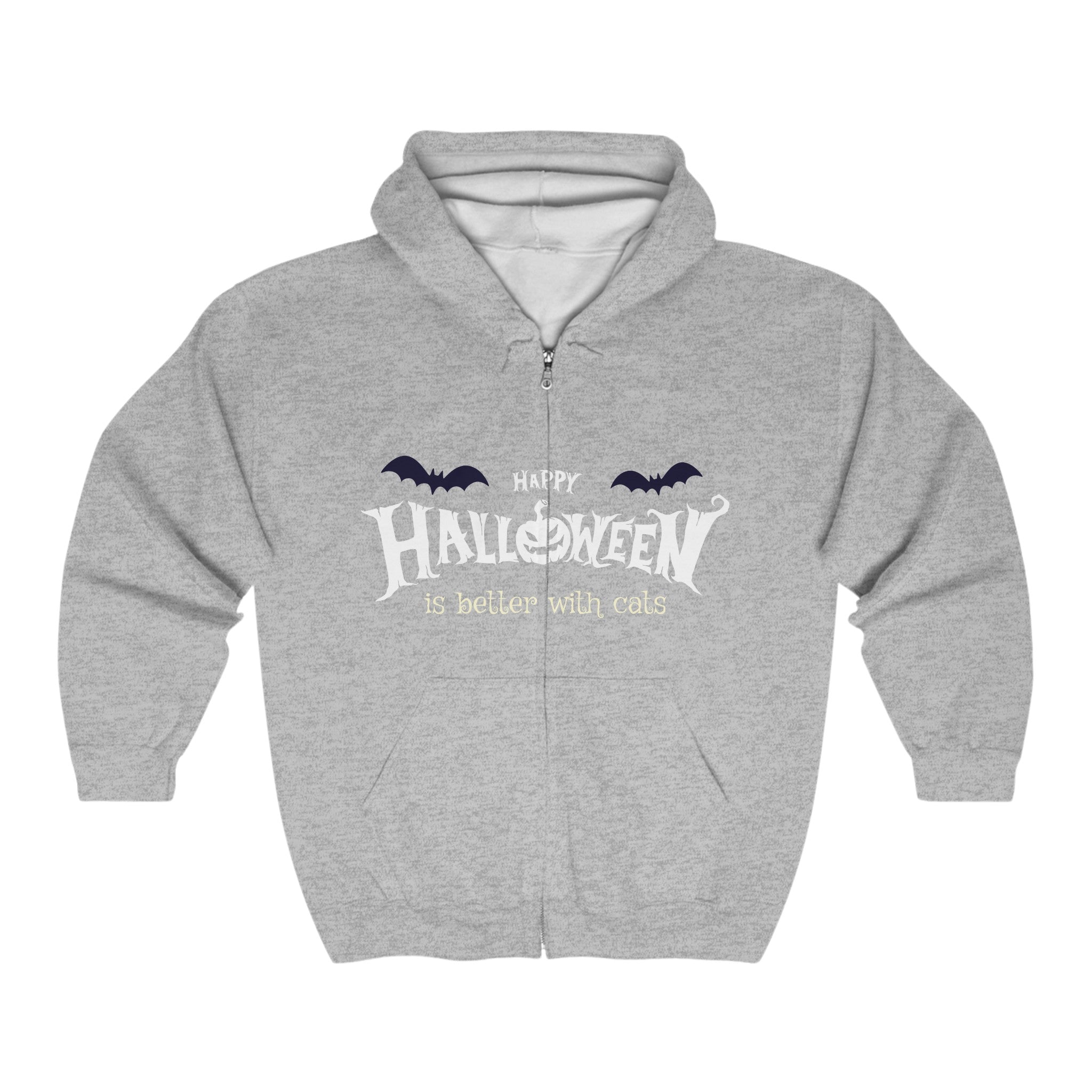 Halloween with Witch's Cats | Unisex Heavy Blend Full Zip Hooded Sweatshirt