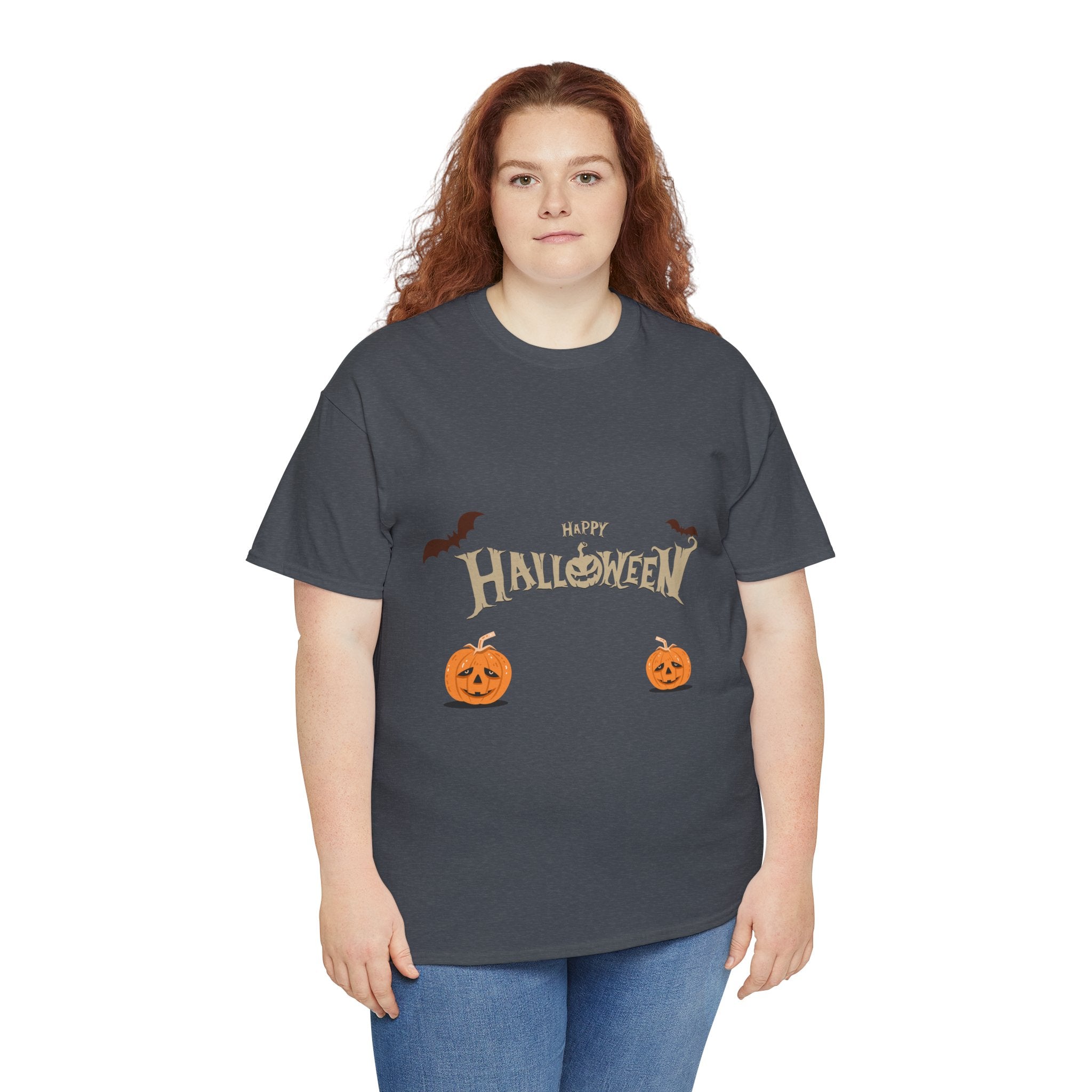 Halloween with Pumpkin | Unisex Heavy Cotton Tee