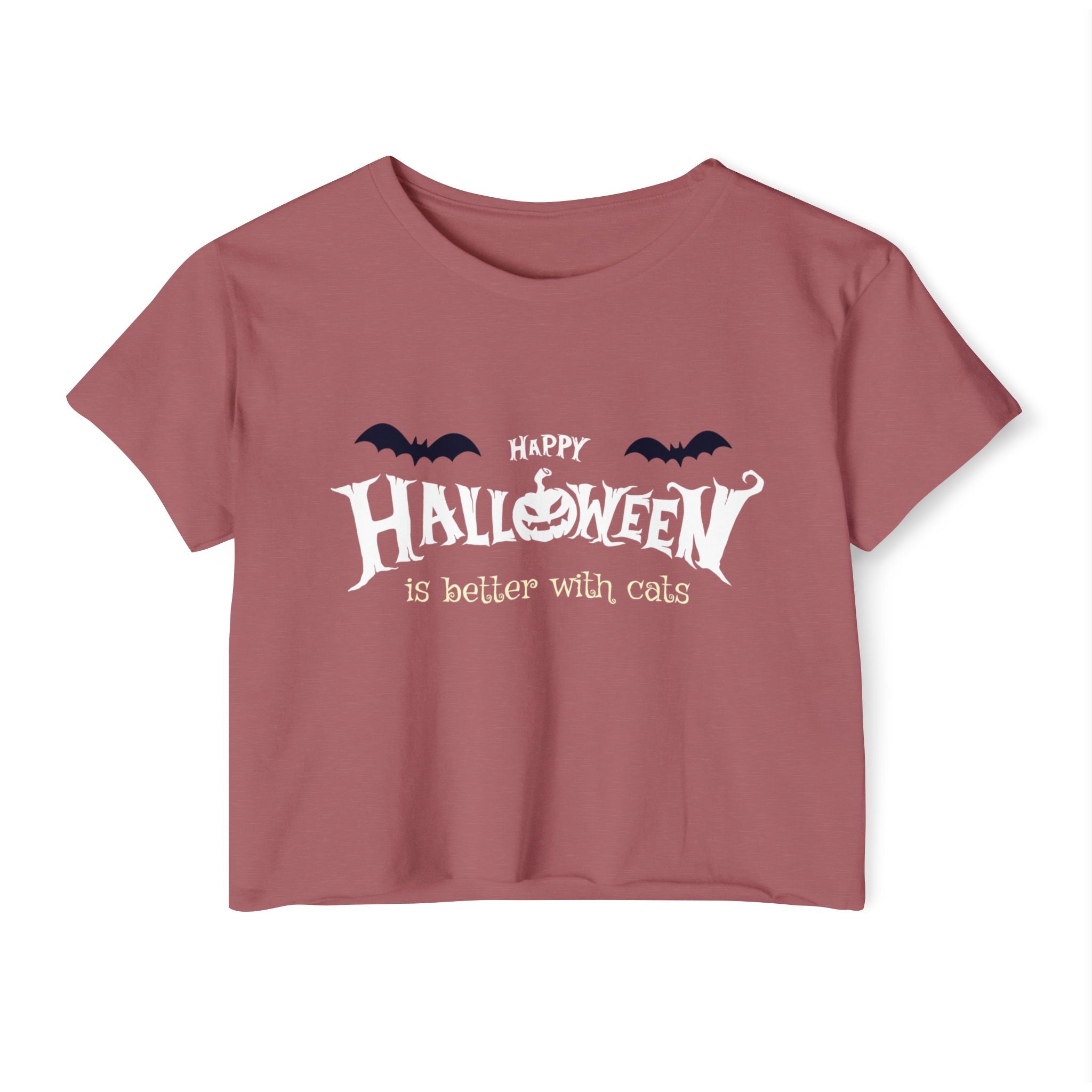Halloween with Witch's Cats | Women's Festival Crop Top