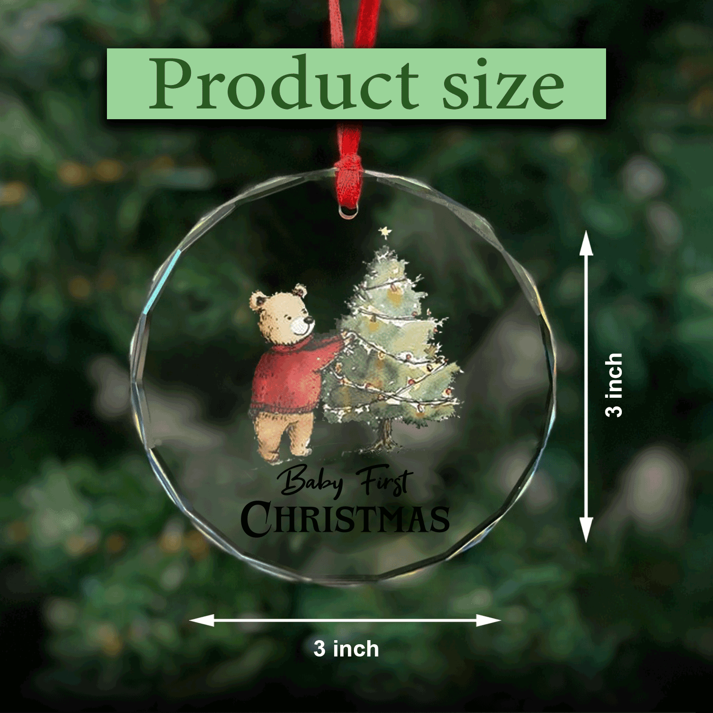 Christmas Bear | A Touch of Holiday Whimsy | Glass Ornament
