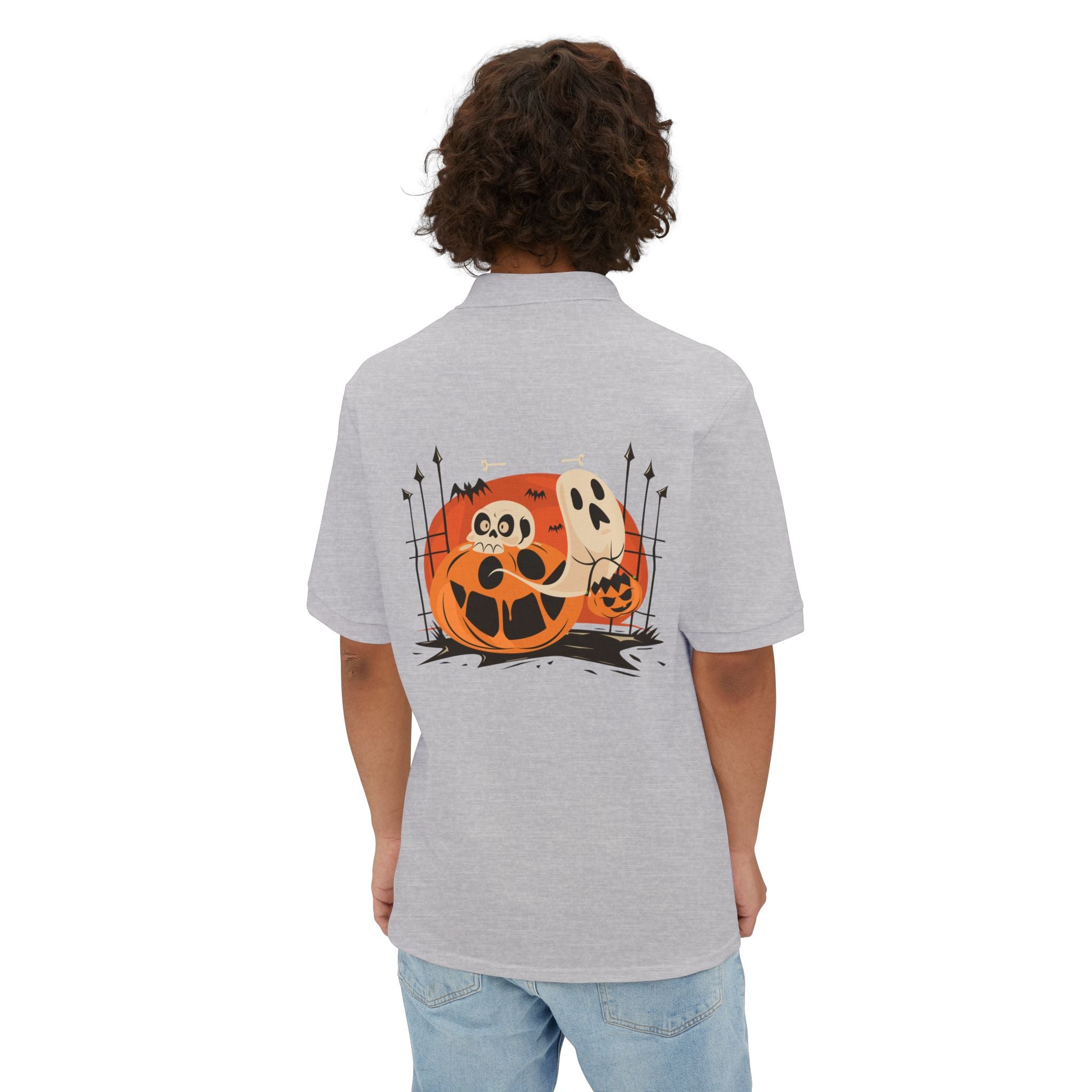 Halloween with Pumpkins | Men's Piqué Polo