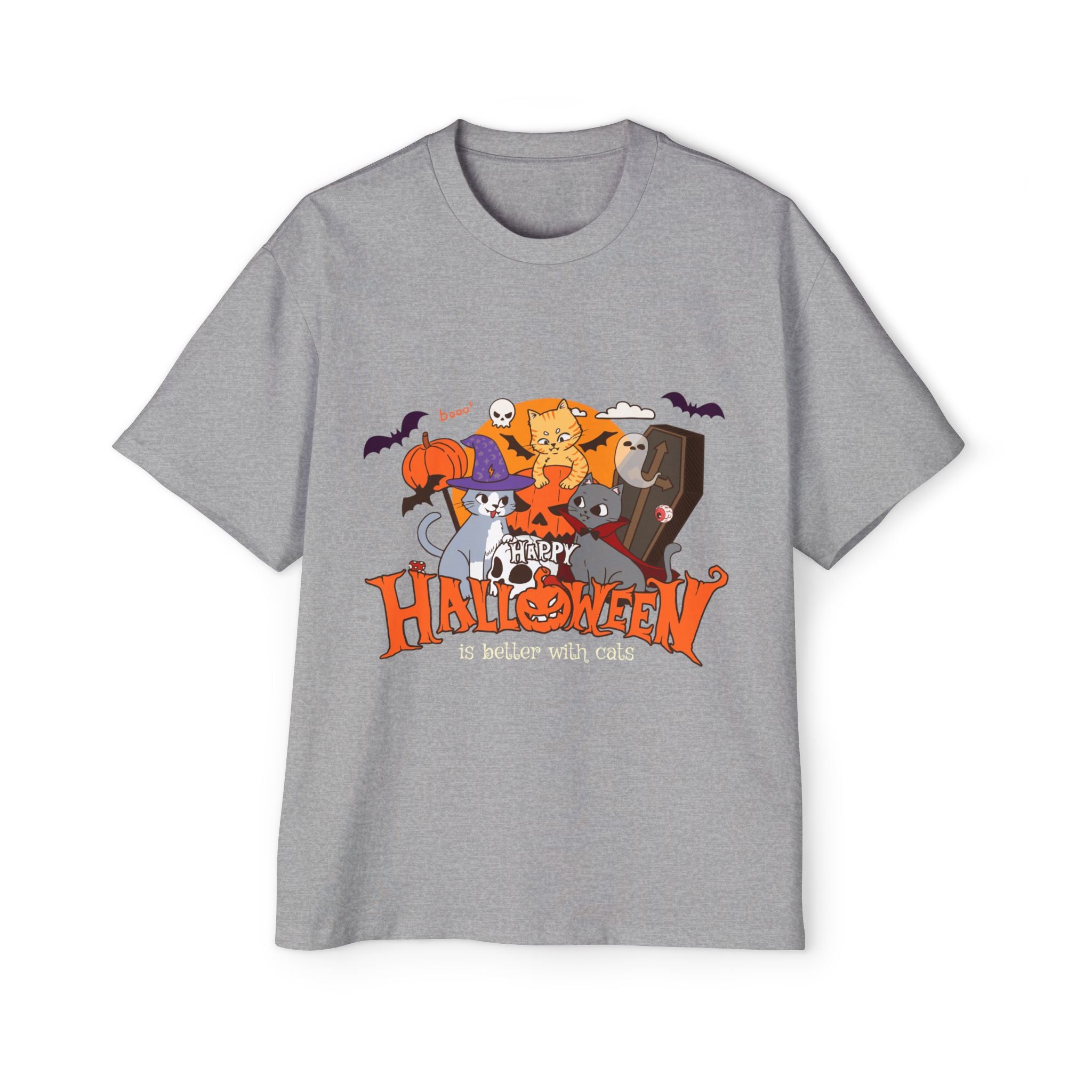 Halloween is Better with Cats | Men's Heavy Oversized Tee