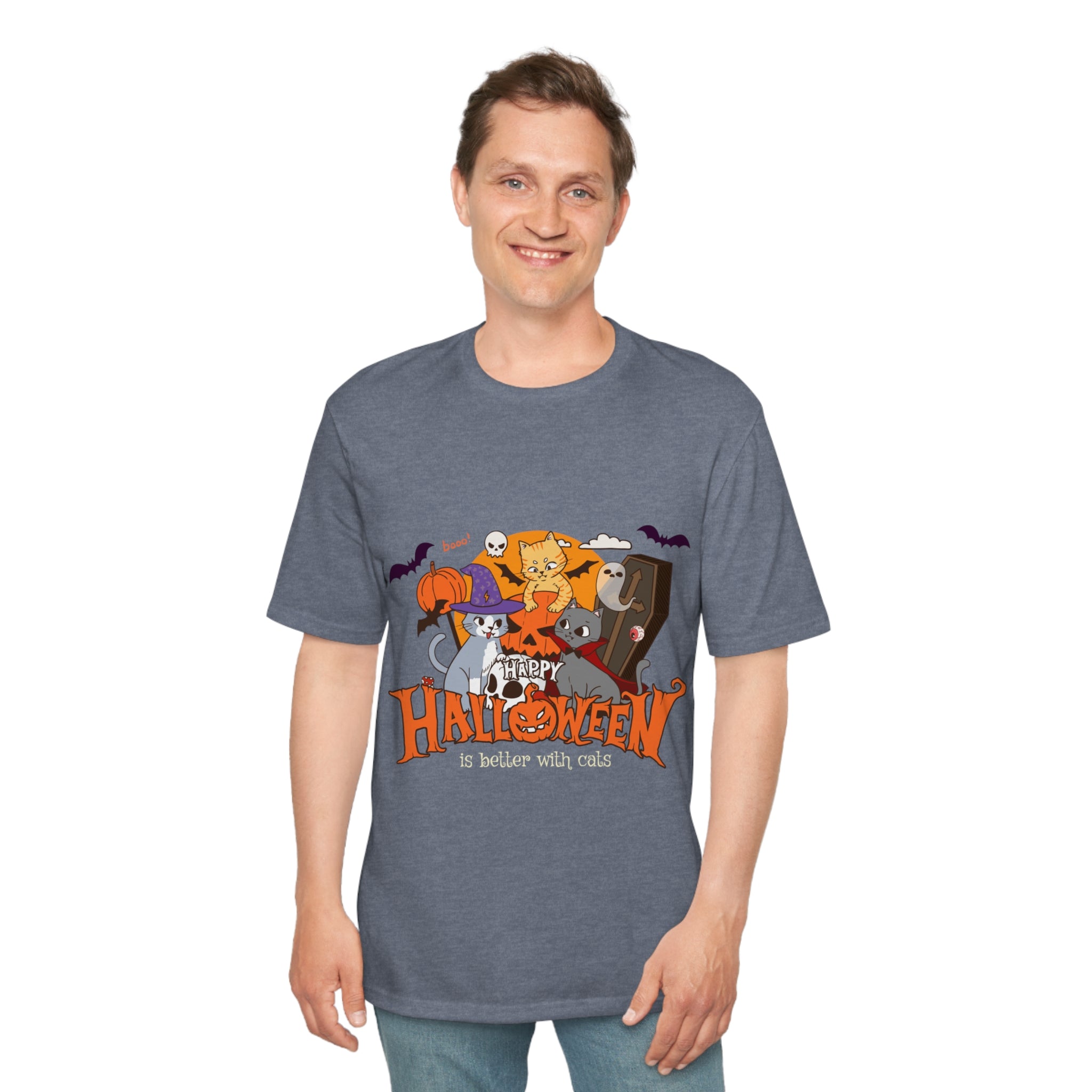 Halloween with Witch's Cats | Perfect Weight® Tee