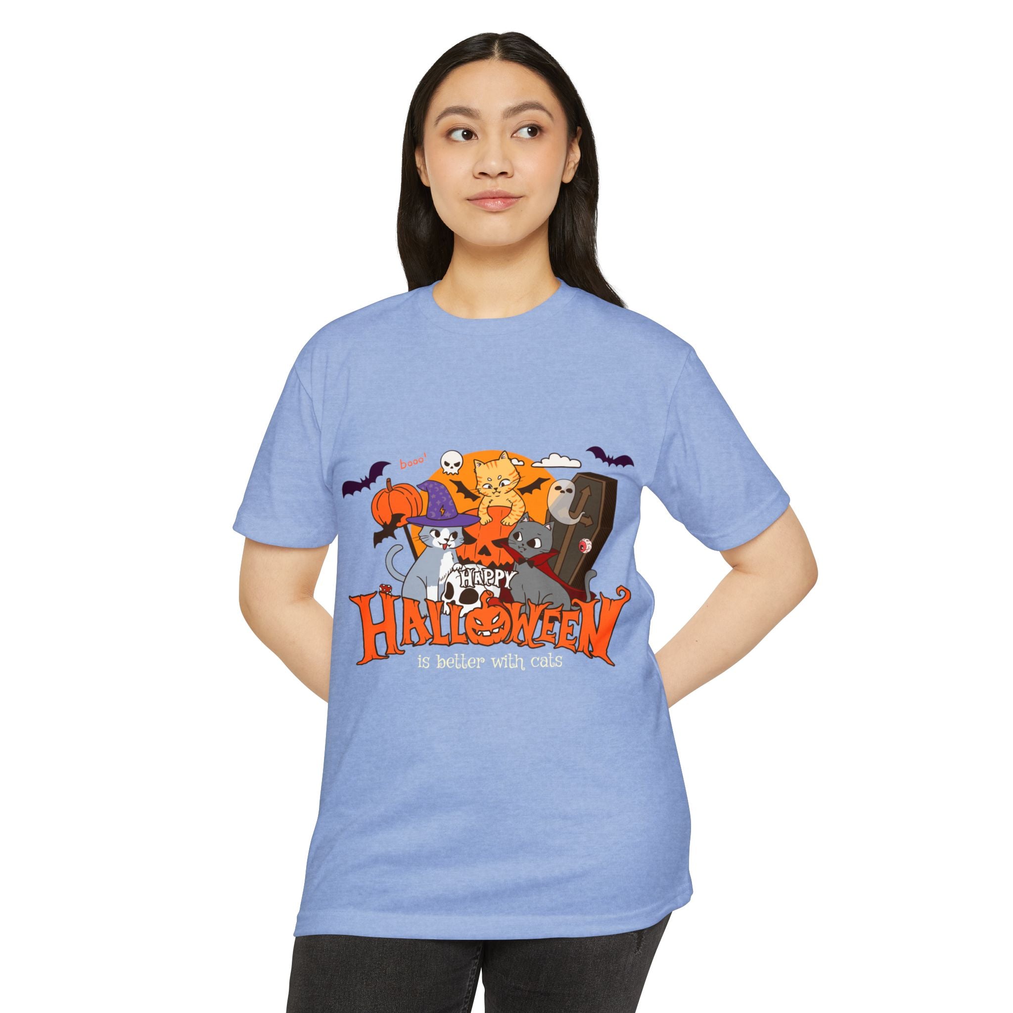 Halloween is Better with Cats | Unisex CVC Jersey T-shirt
