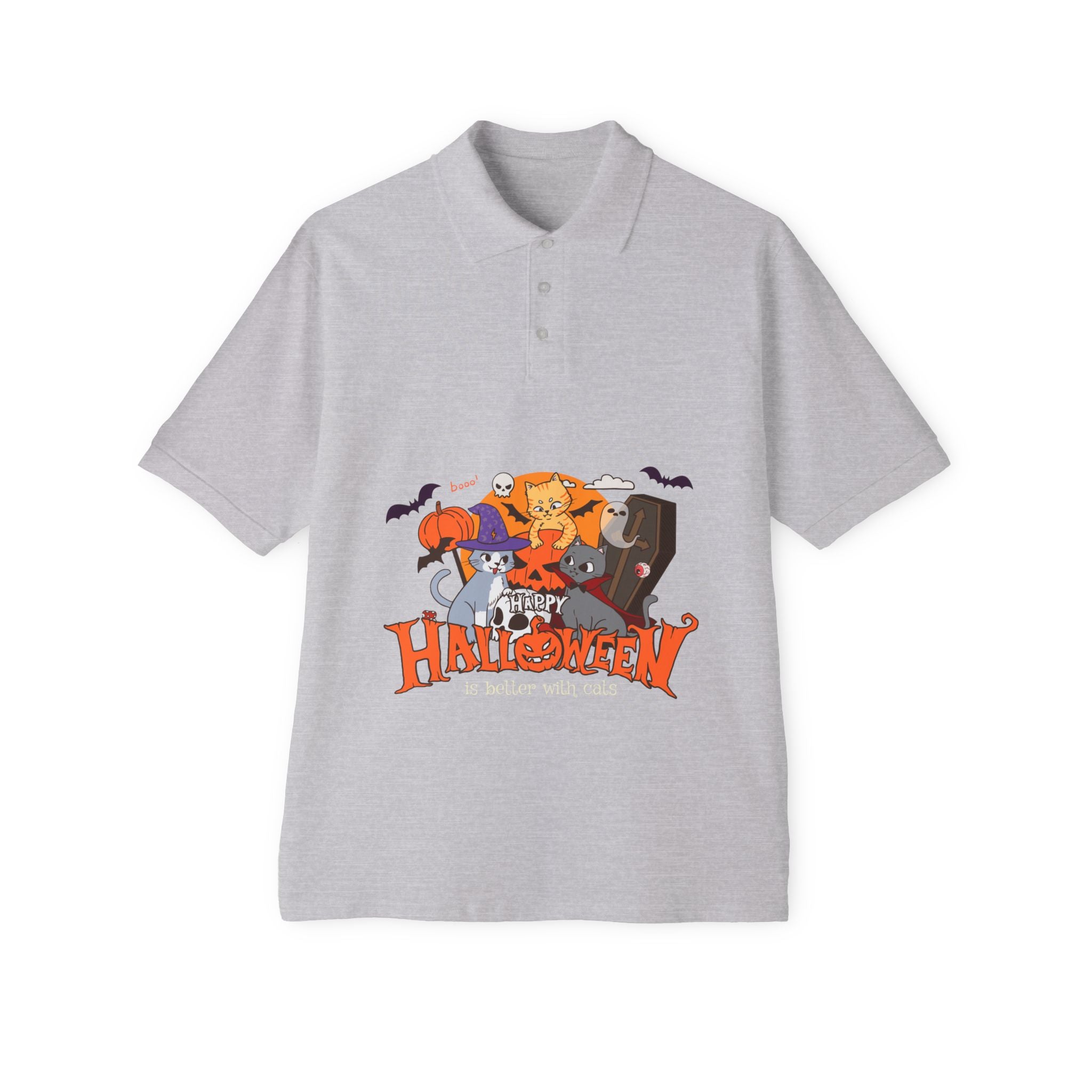 Halloween is Better with Cats | Men's Piqué Polo