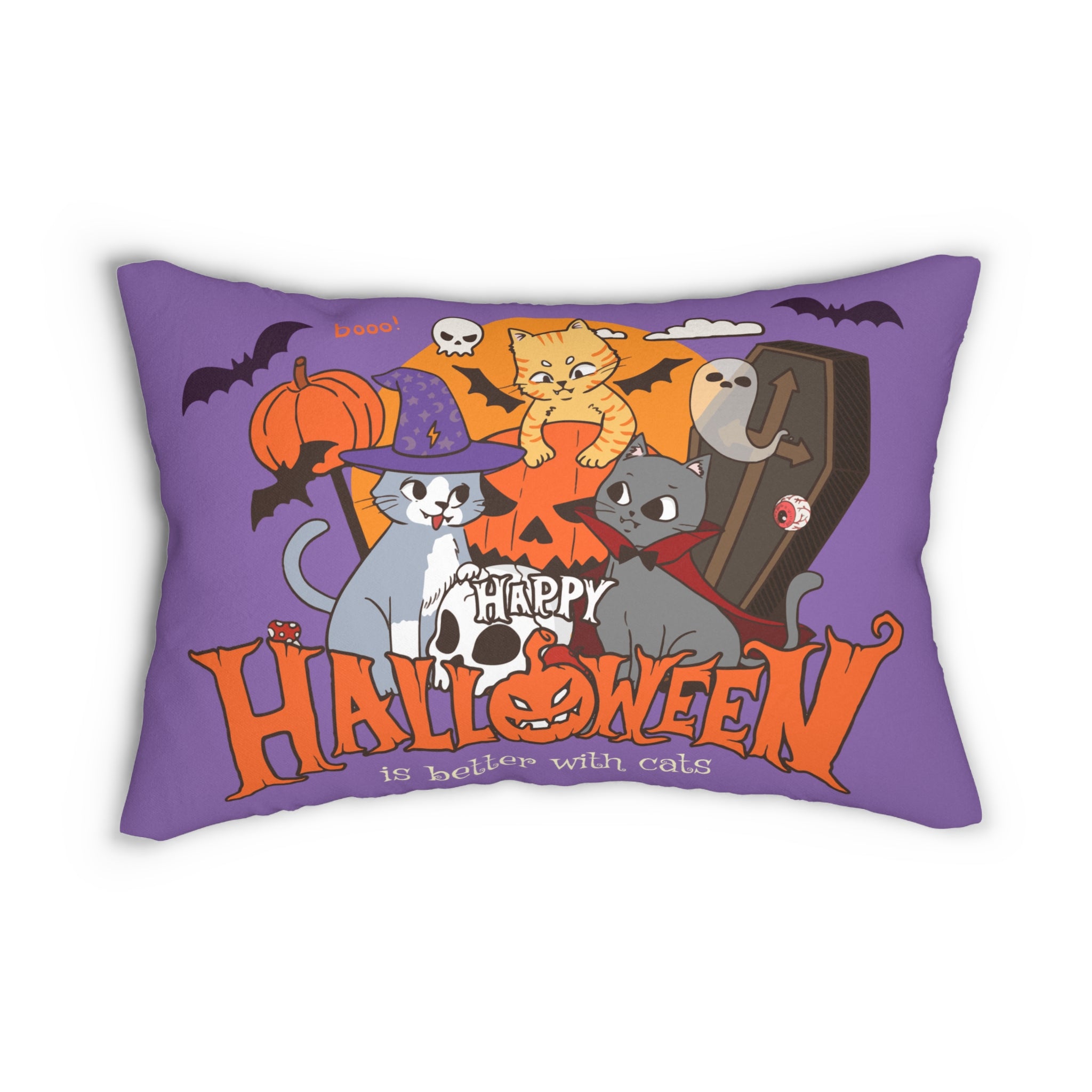 Halloween is Better with Cats | Spun Polyester Lumbar Pillow