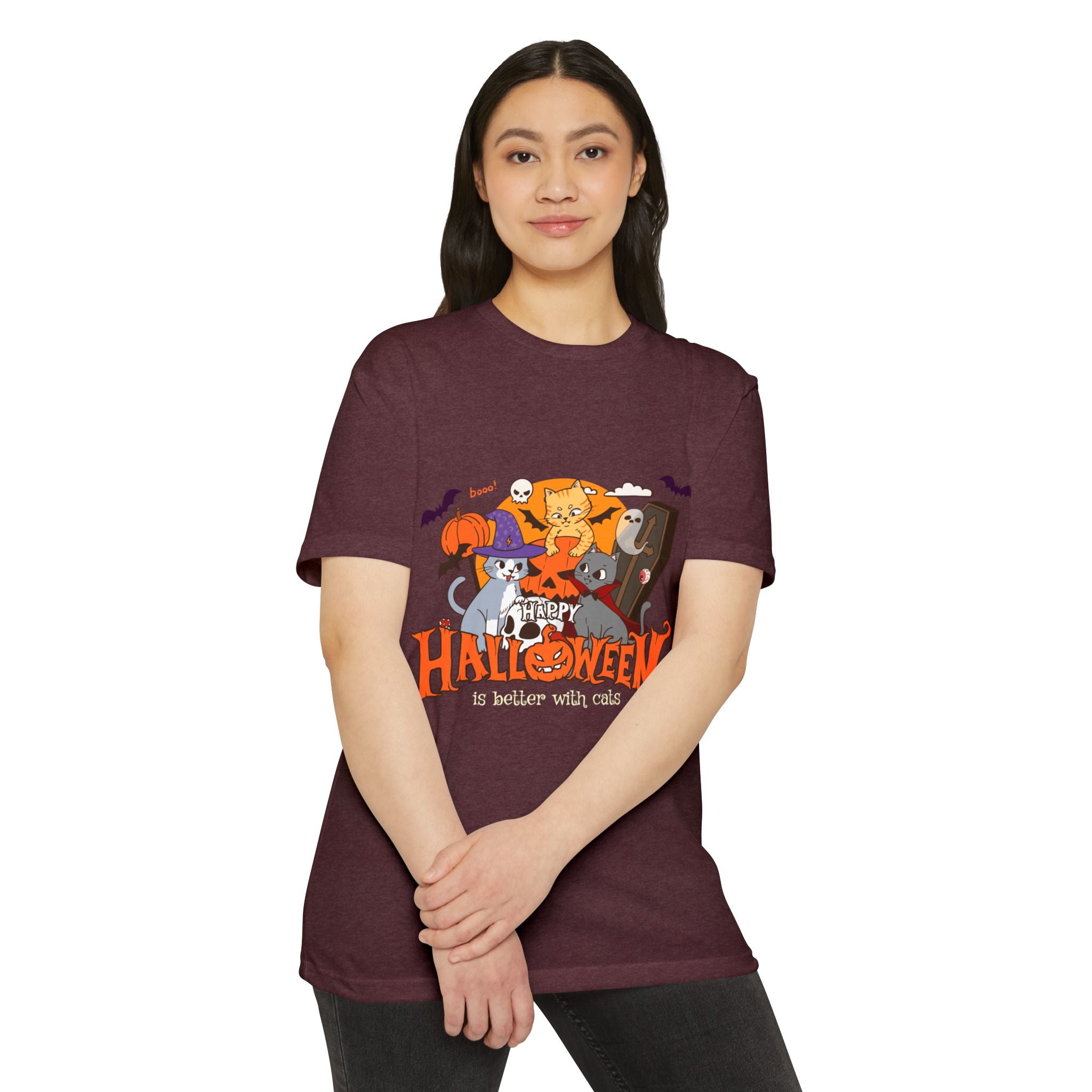 Halloween is Better with Cats | Unisex CVC Jersey T-shirt