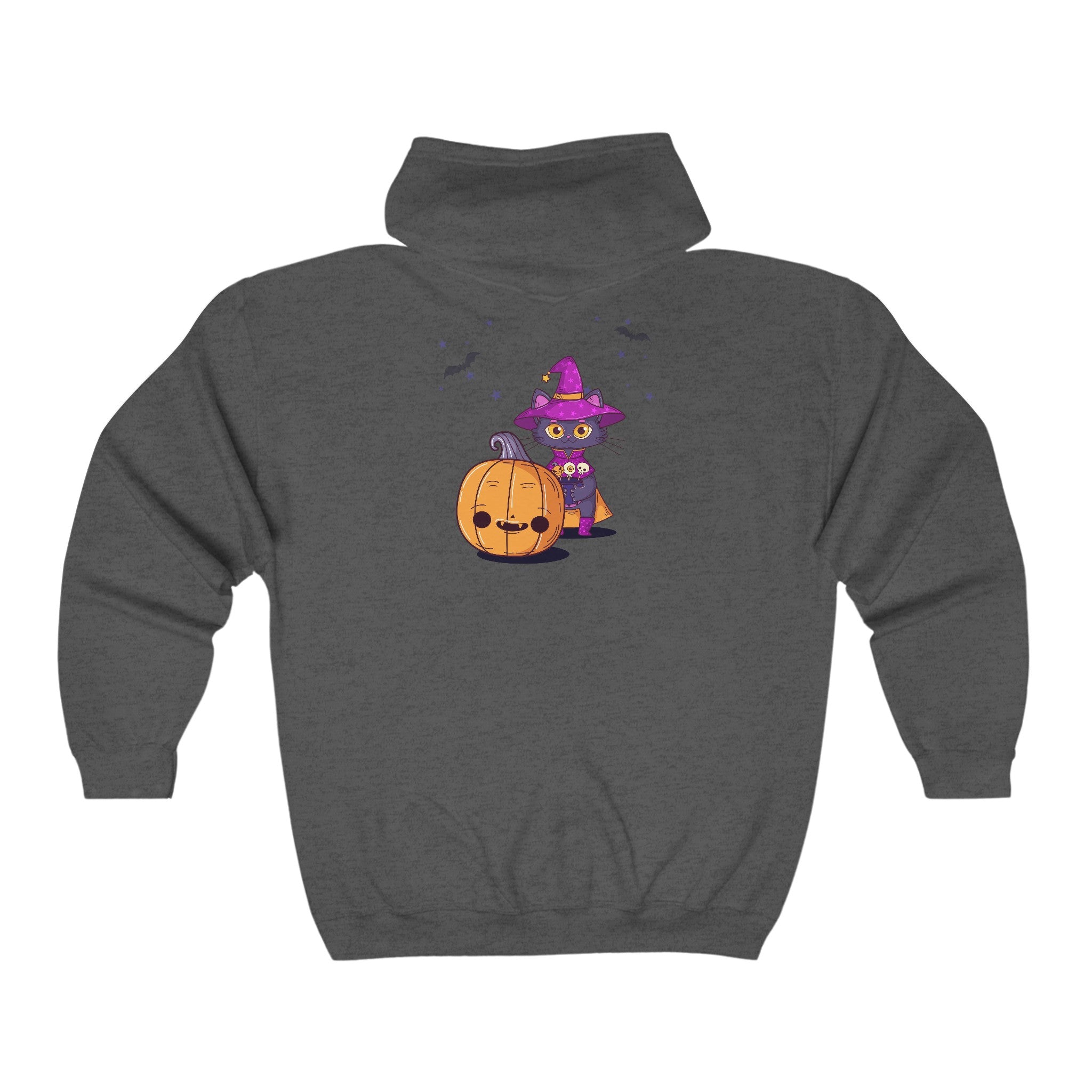Halloween with Witch's Cats | Unisex Heavy Blend Full Zip Hooded Sweatshirt