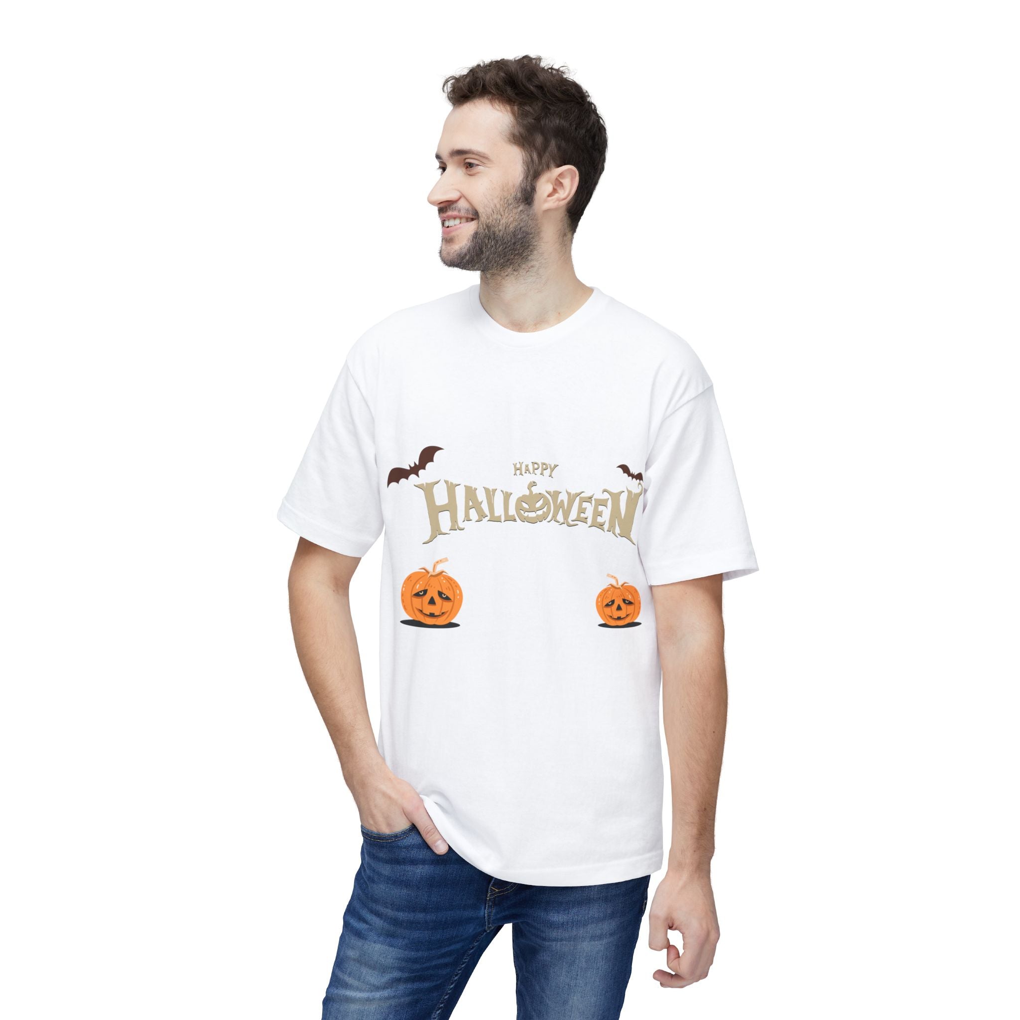 Halloween with Pumpkins | Unisex Midweight T-shirt, Made in US