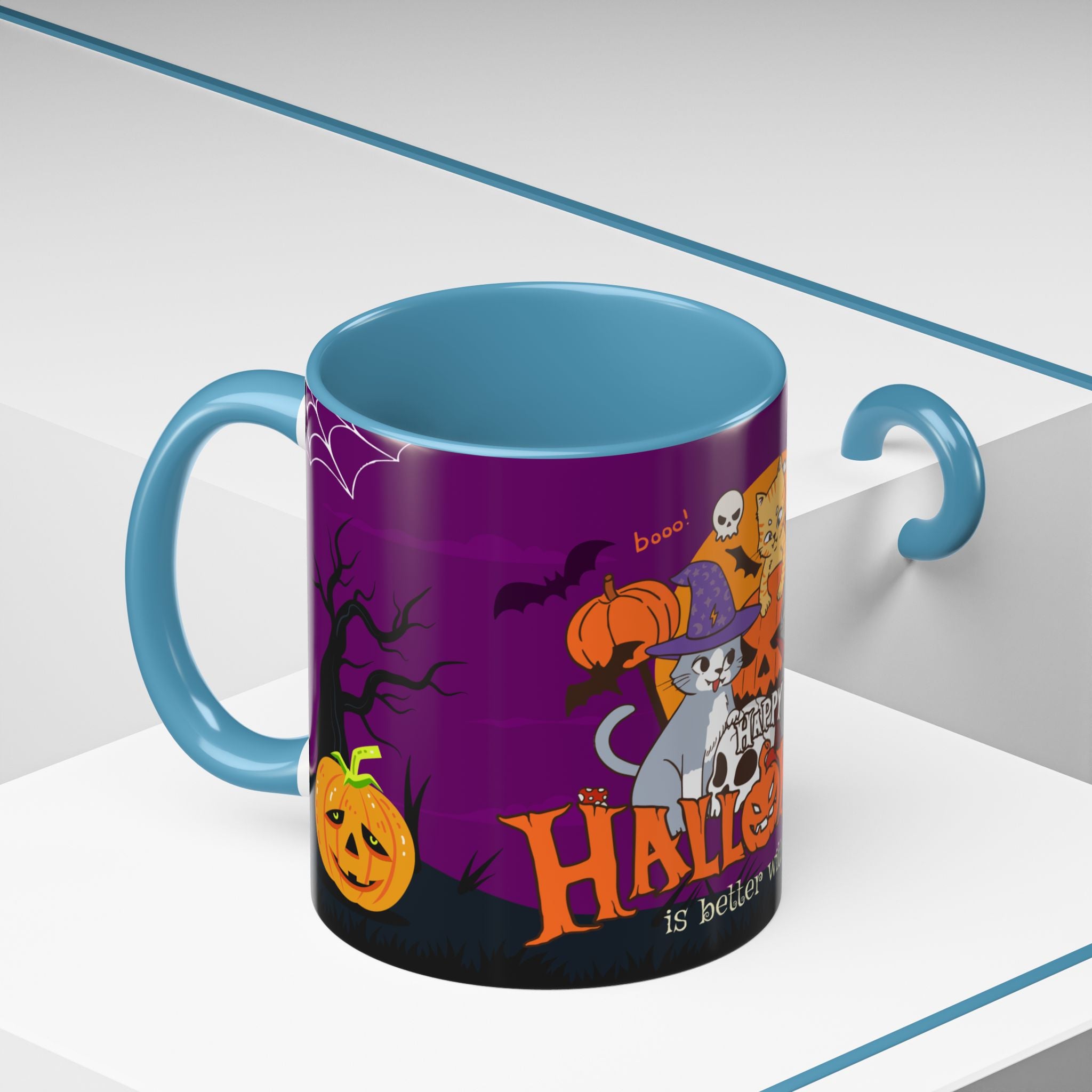 Happpy Halloween is better with Cats | Accent Coffee Mug