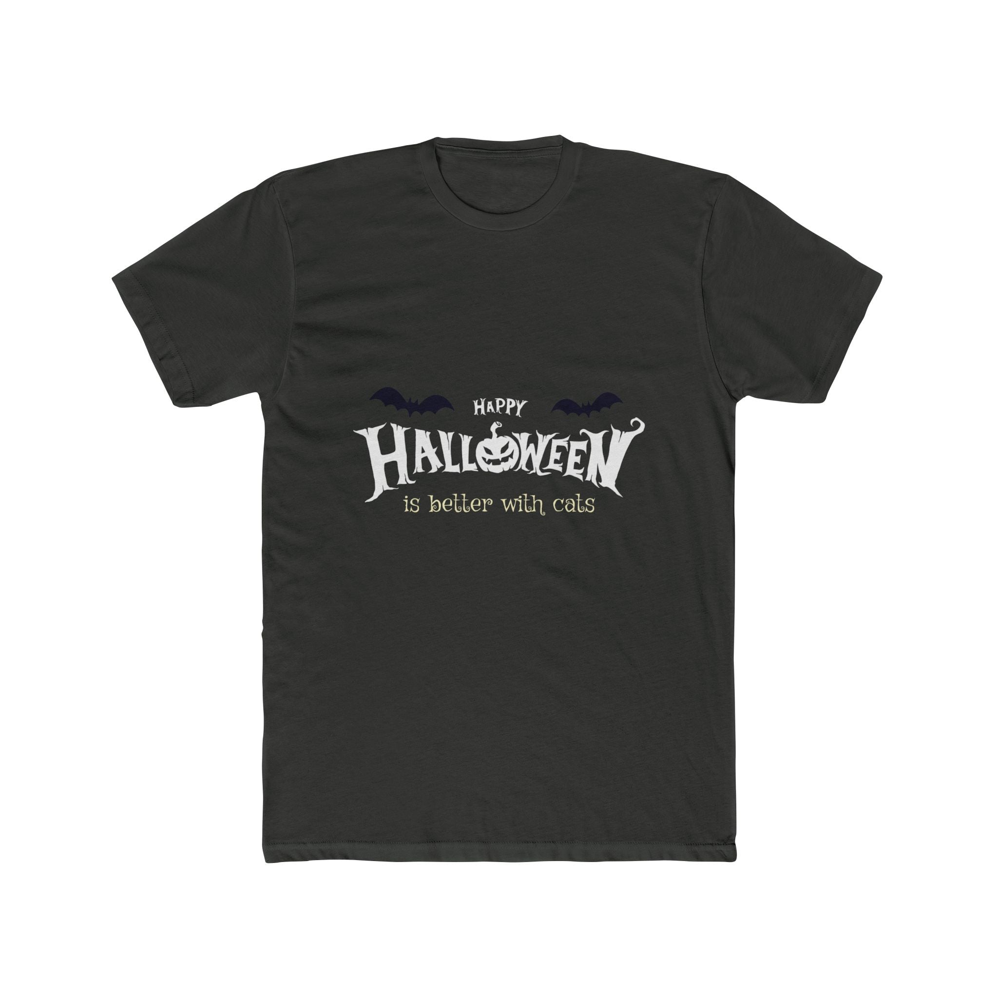 Halloween with Witch's Cats | Unisex Cotton Crew Tee