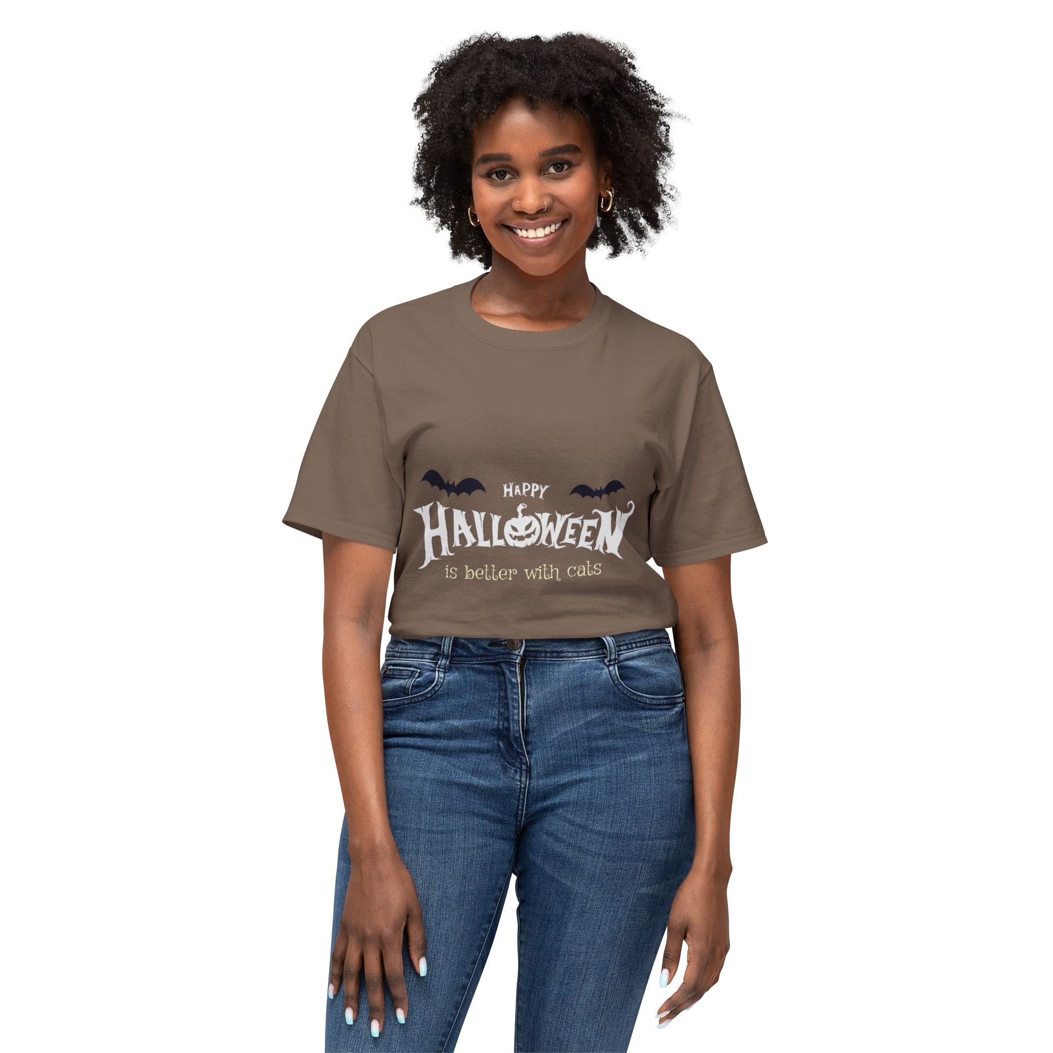 Halloween with Witch's Cats | Unisex HD Cotton™ T-shirt