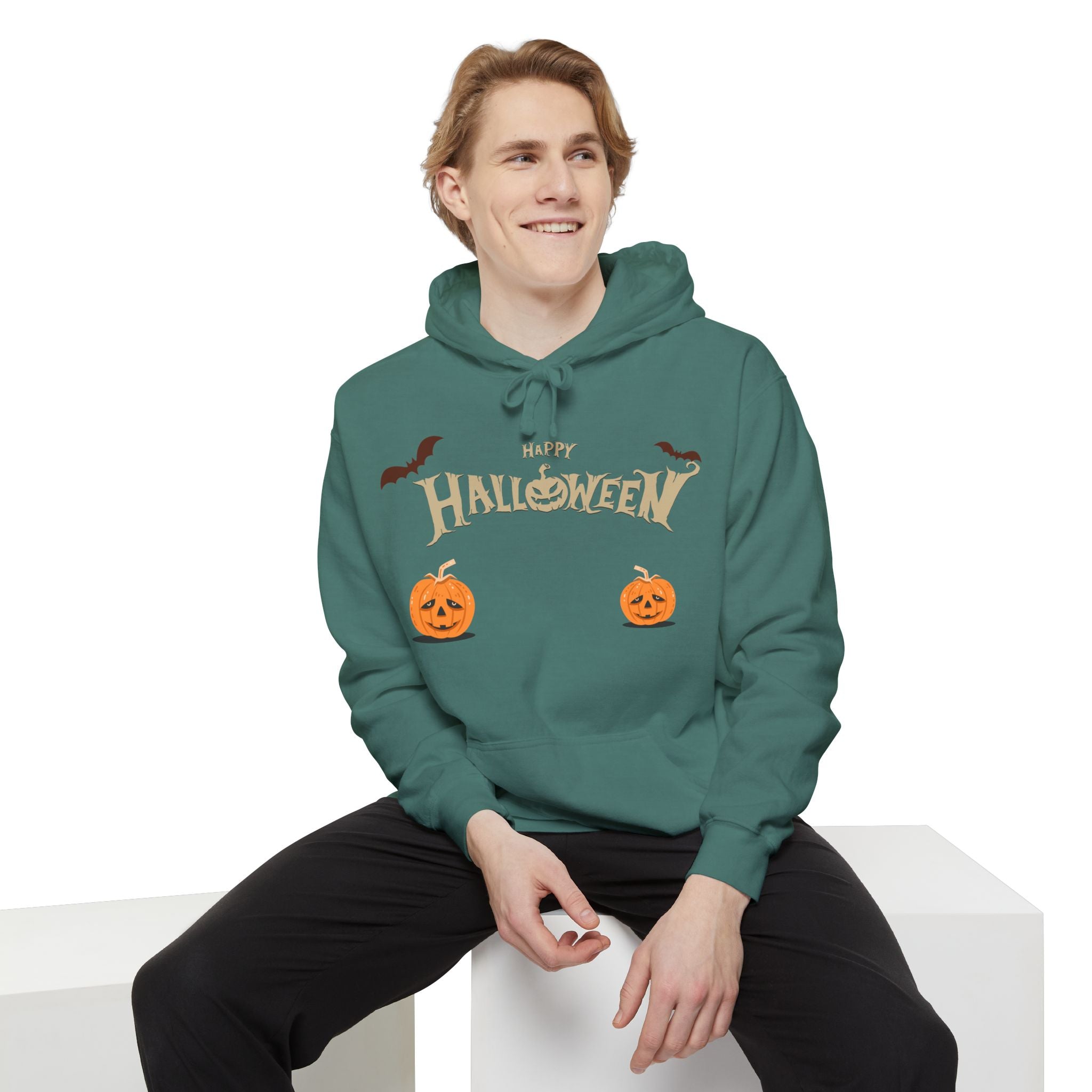 Halloween with Pumpkins | Unisex Garment-Dyed Hoodie