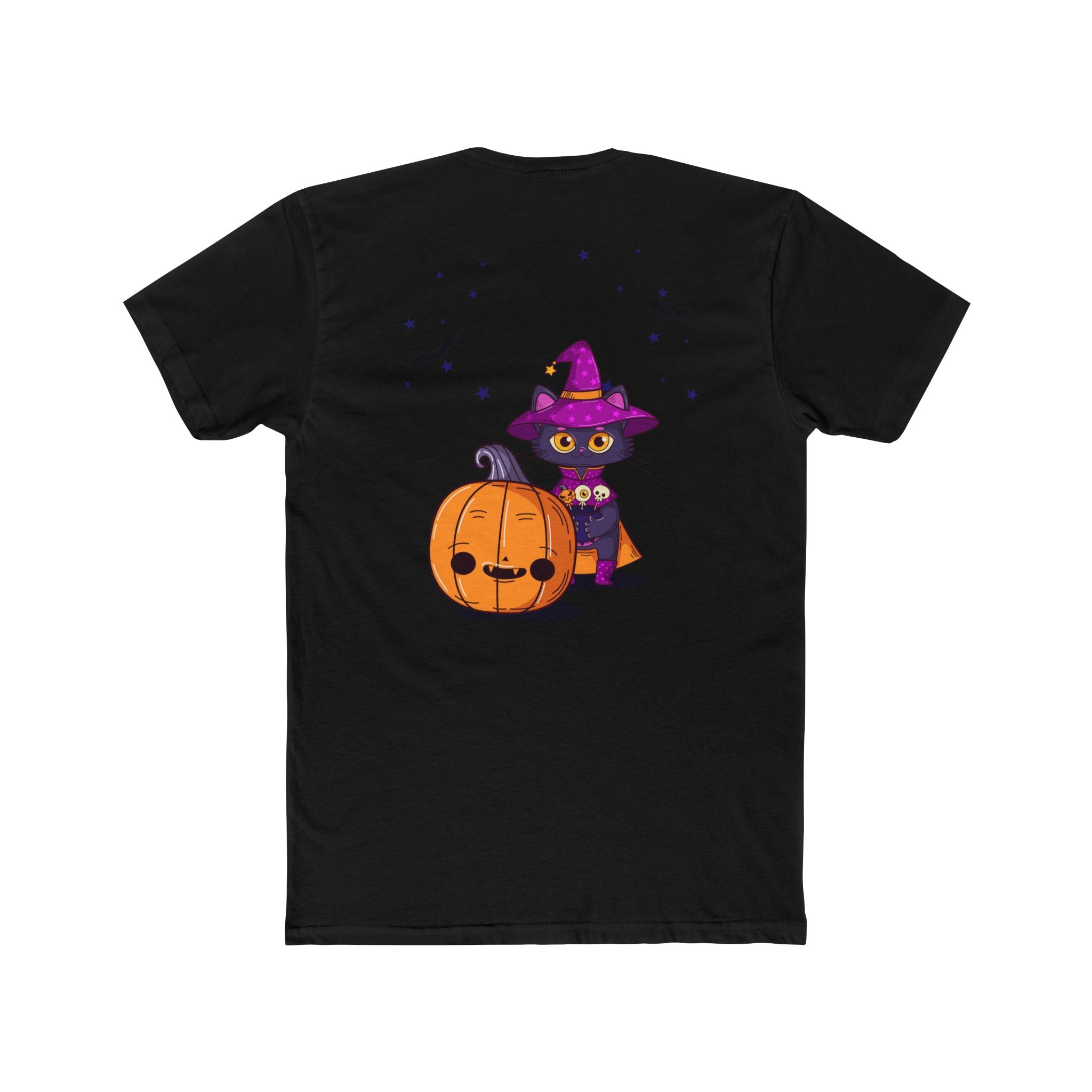 Halloween with Witch's Cats | Unisex Cotton Crew Tee