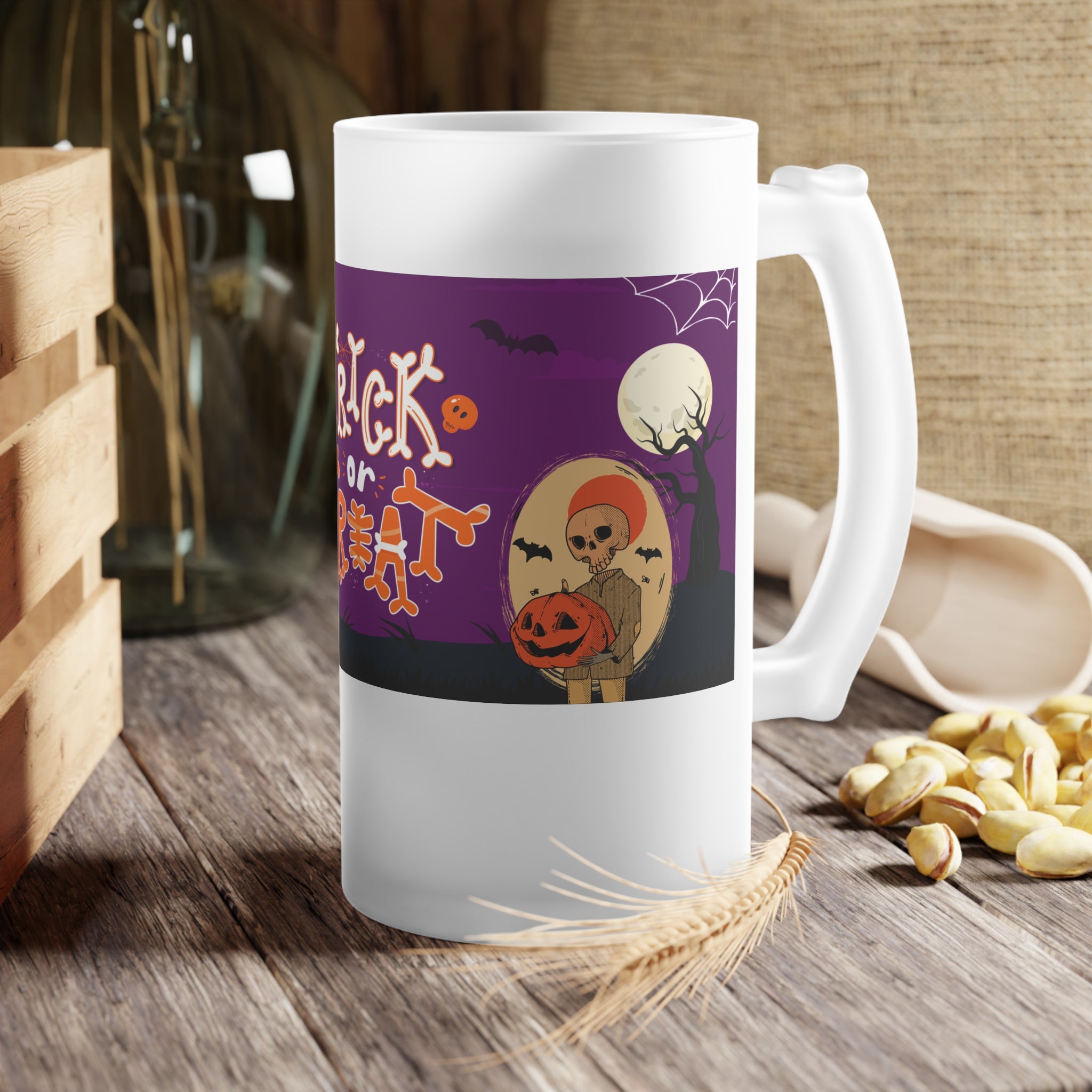 Halloween Trick or Treat | Frosted Glass Beer Mug