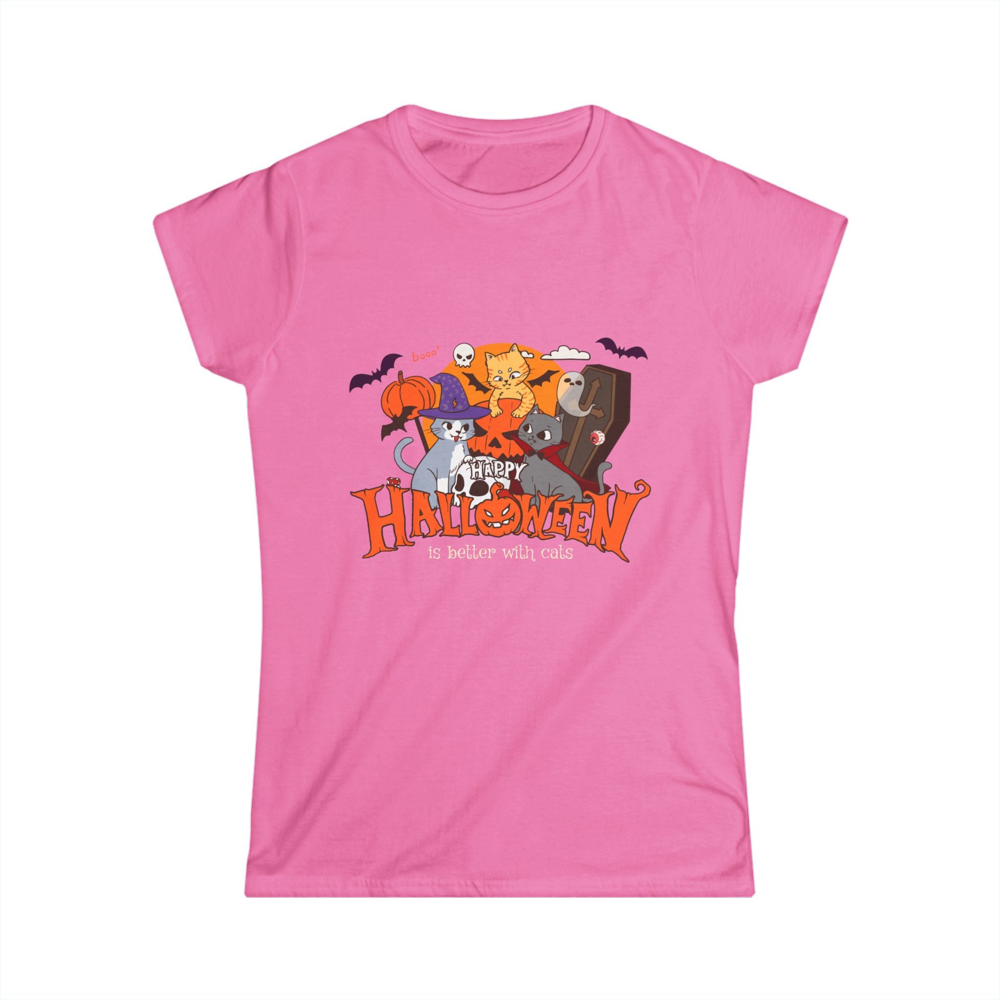 Halloween is Better with Cats | Women's Softstyle Tee