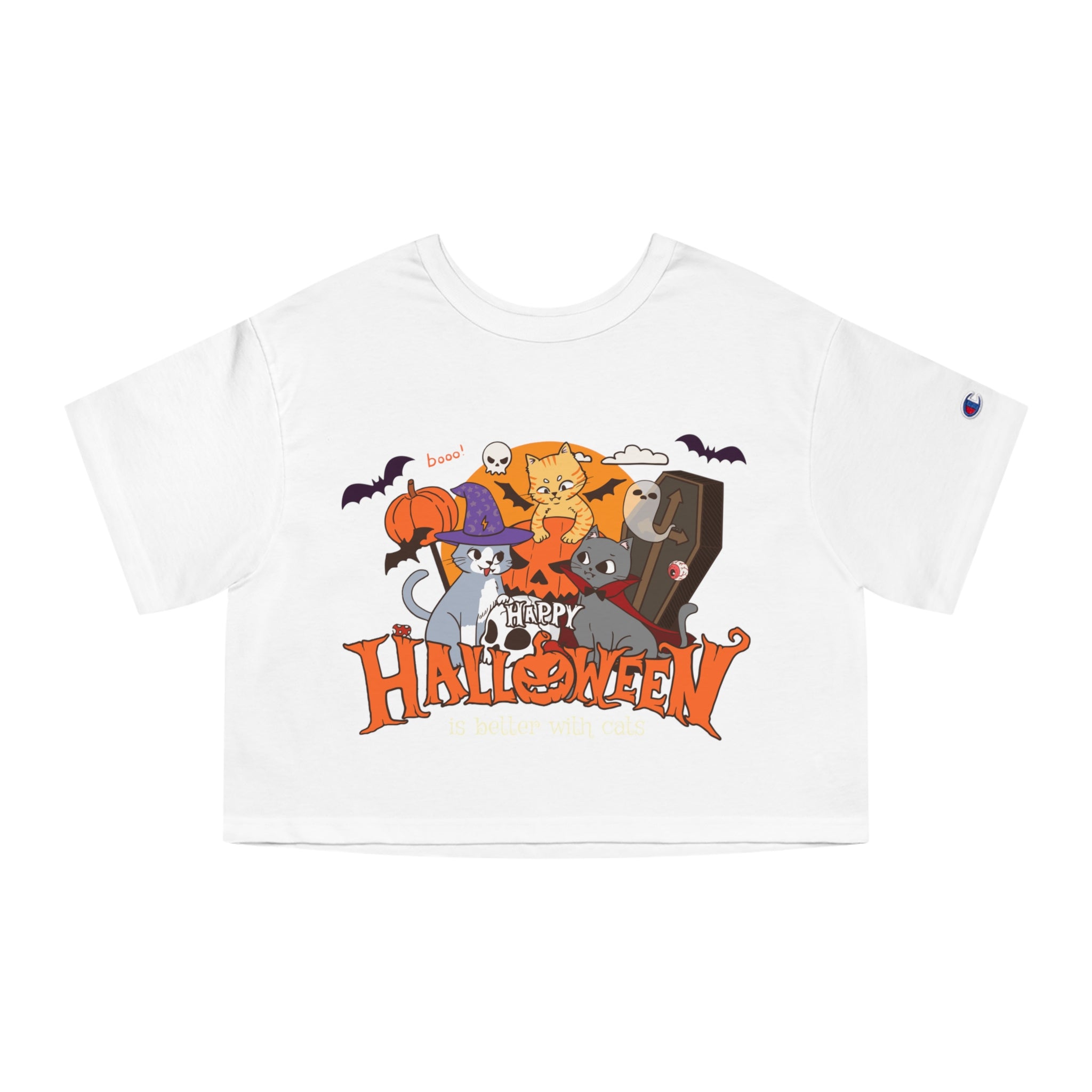 Halloween is Better with Cats | Champion Women's Heritage Cropped T-Shirt