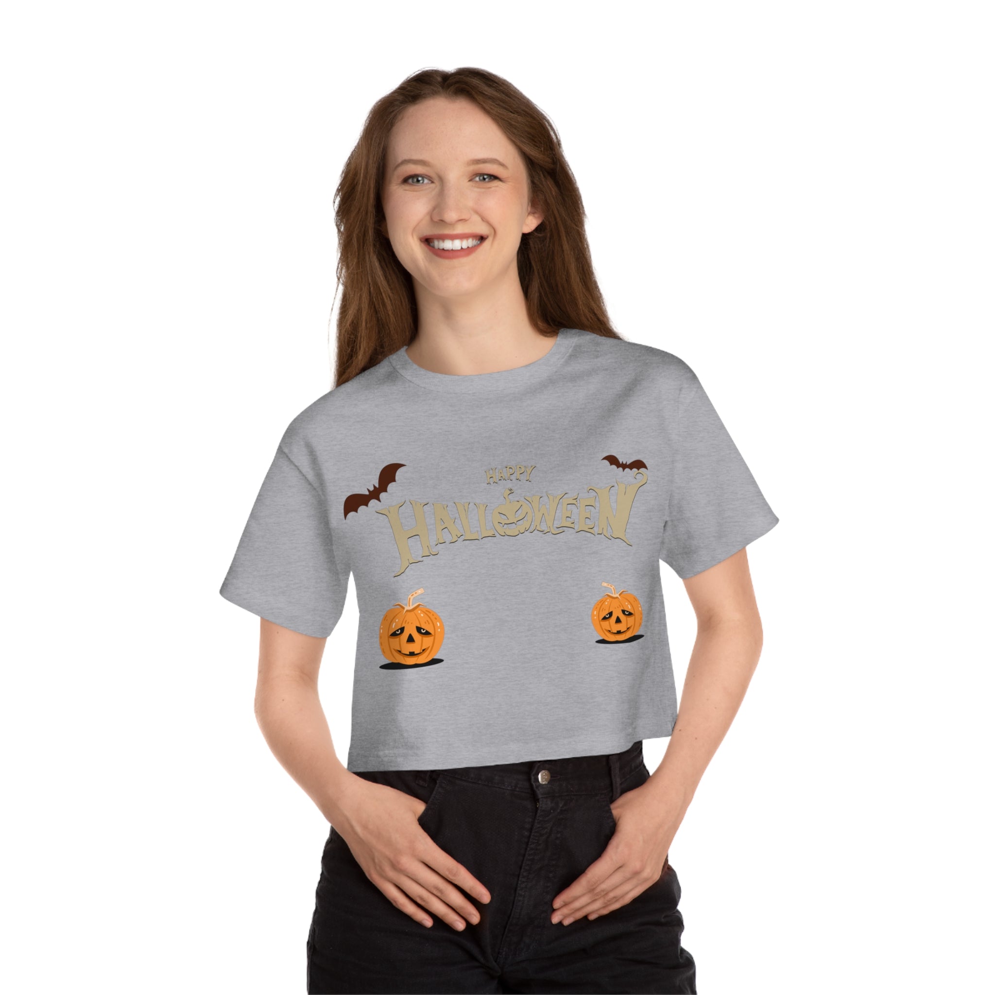 Halloween with Pumpkins | Champion Women's Heritage Cropped T-Shirt