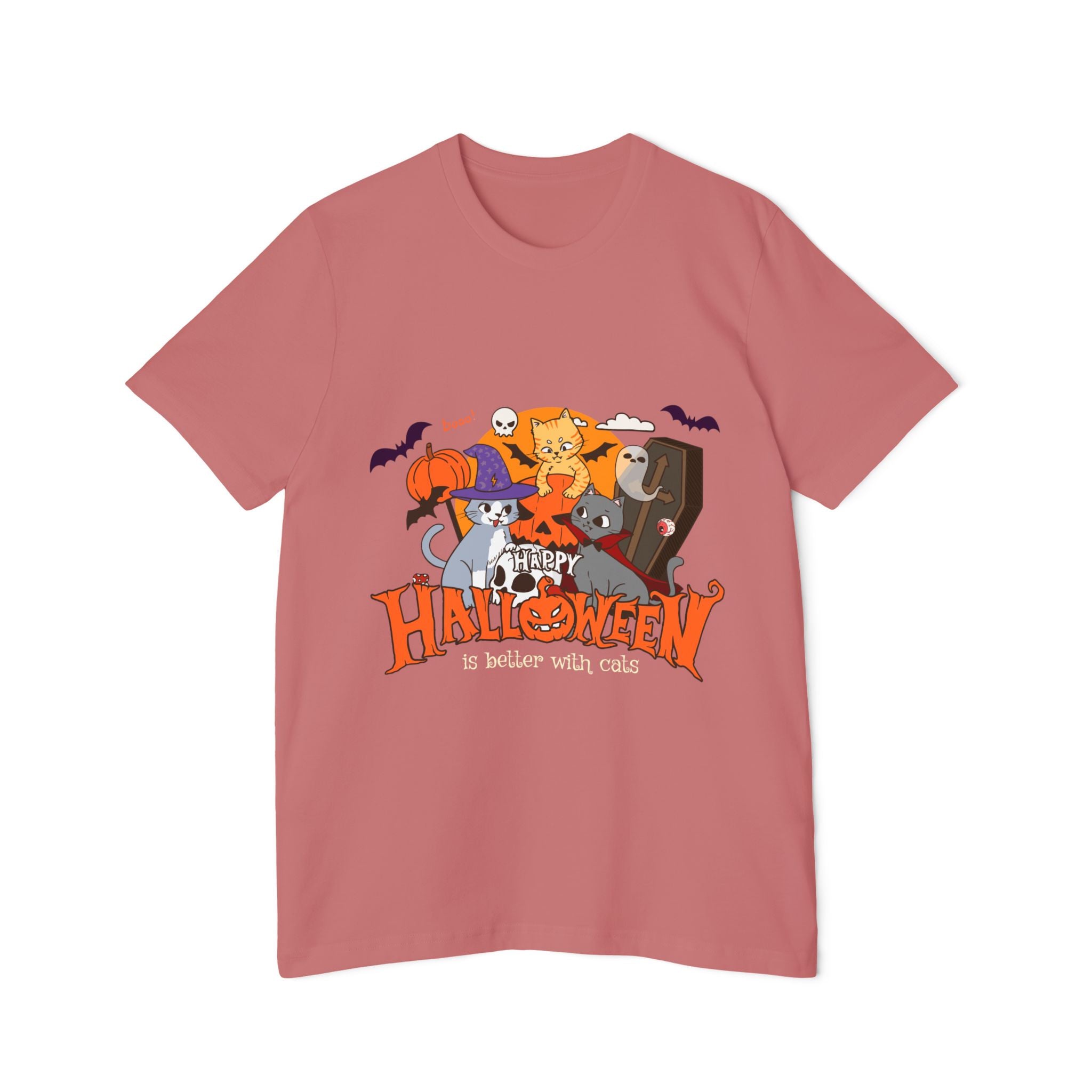 Halloween is Better with Cats | USA-Made Unisex Short-Sleeve Jersey T-Shirt