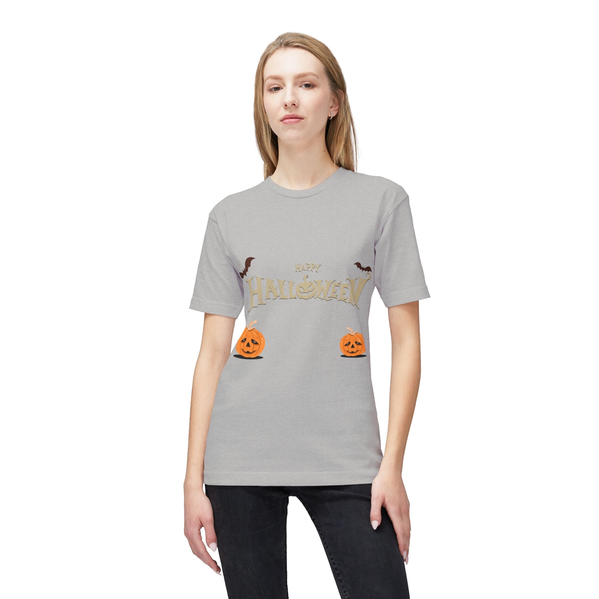 Halloween with Pumpkins | Unisex Midweight T-shirt, Made in US