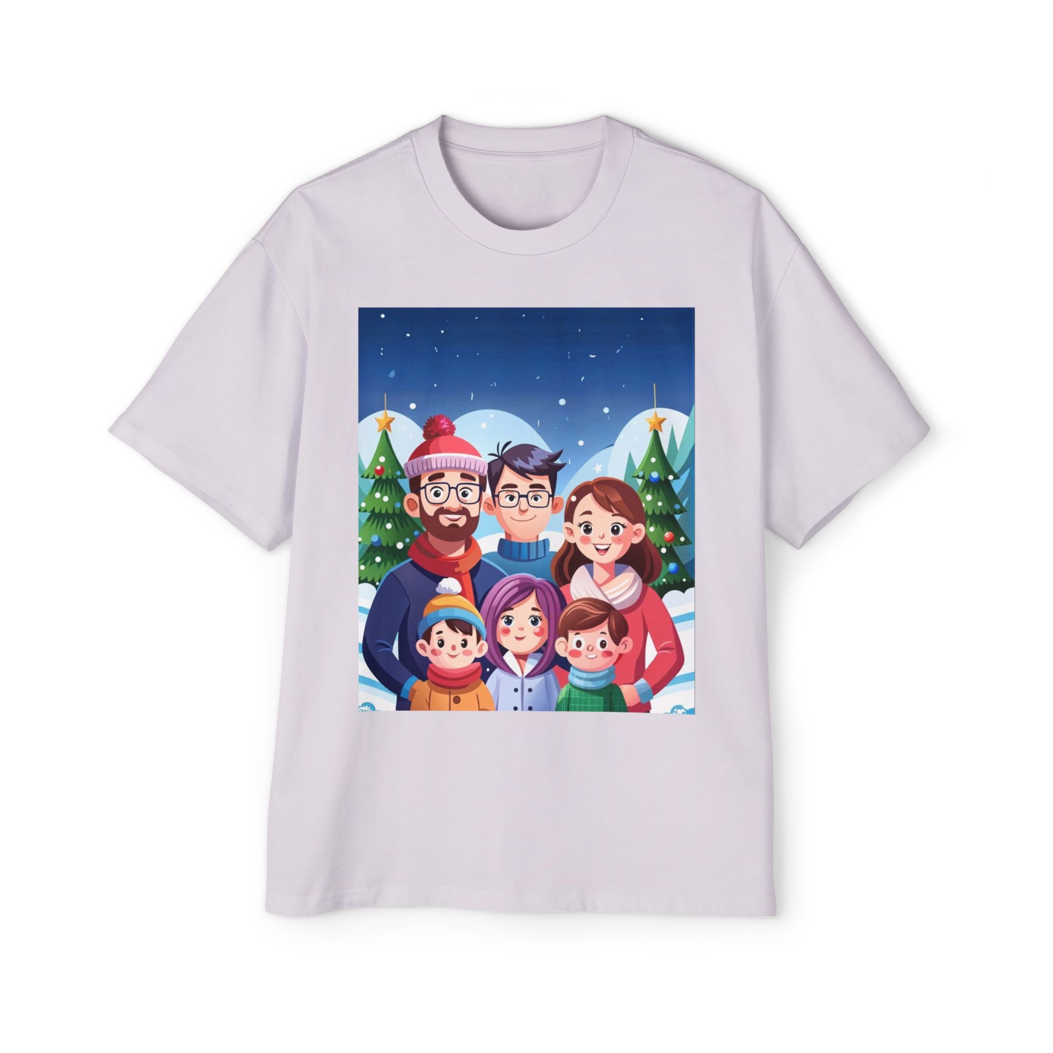 Happy Christmas with Family | Men's Heavy Oversized Tee