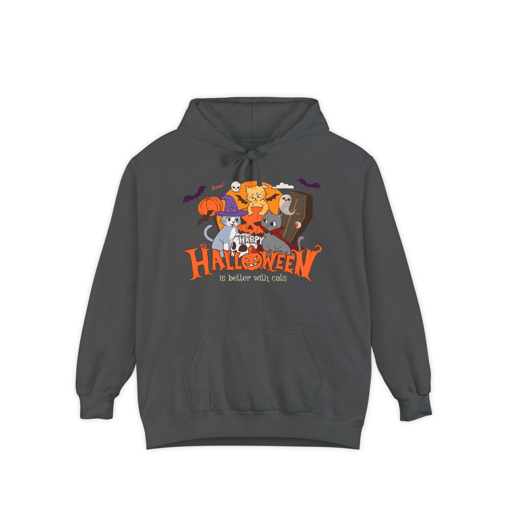 Halloween is Better with Cats | Unisex Garment-Dyed Hoodie